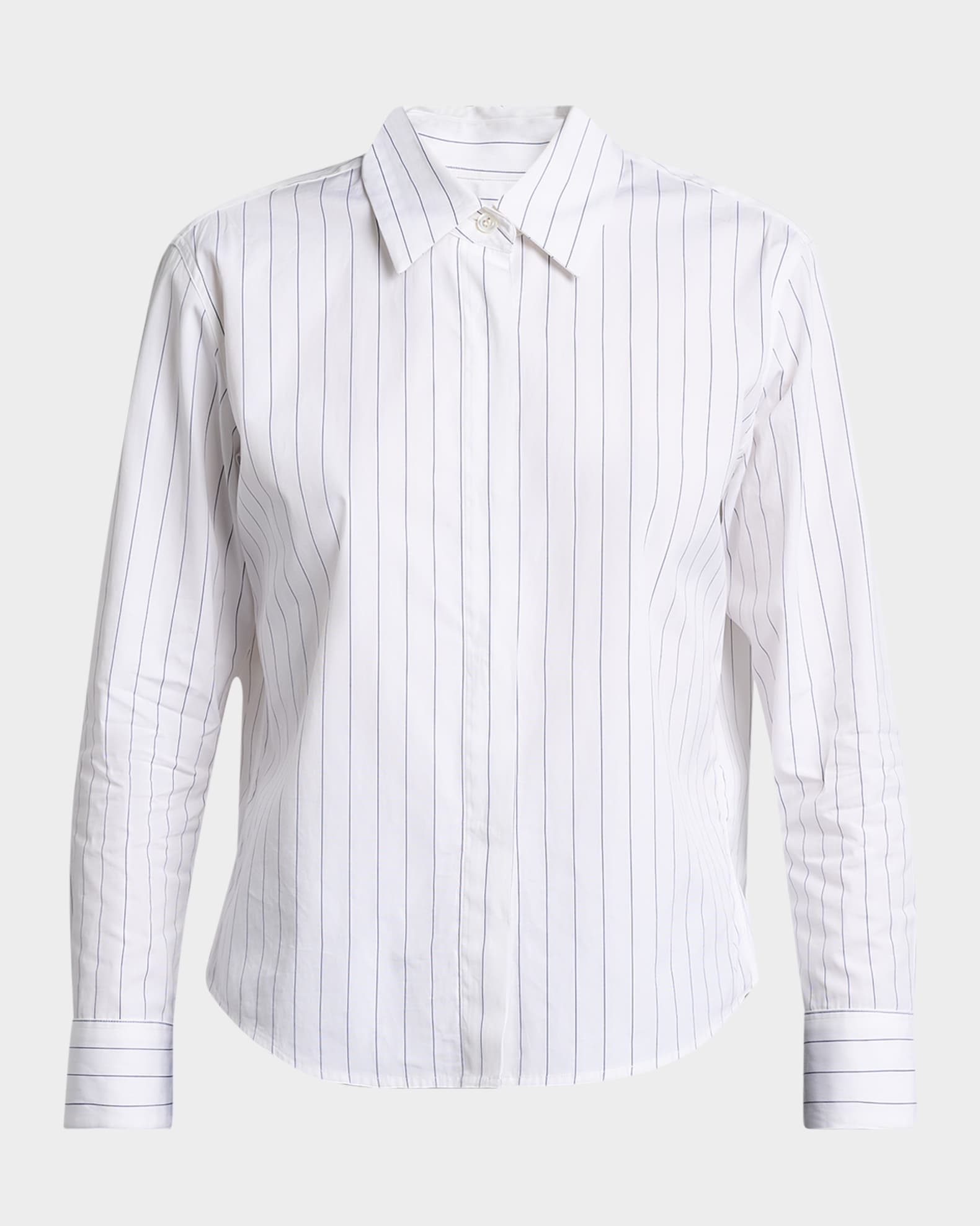 Dries Van Noten 3/4-Sleeve Striped Cotton Button-Down Shirt