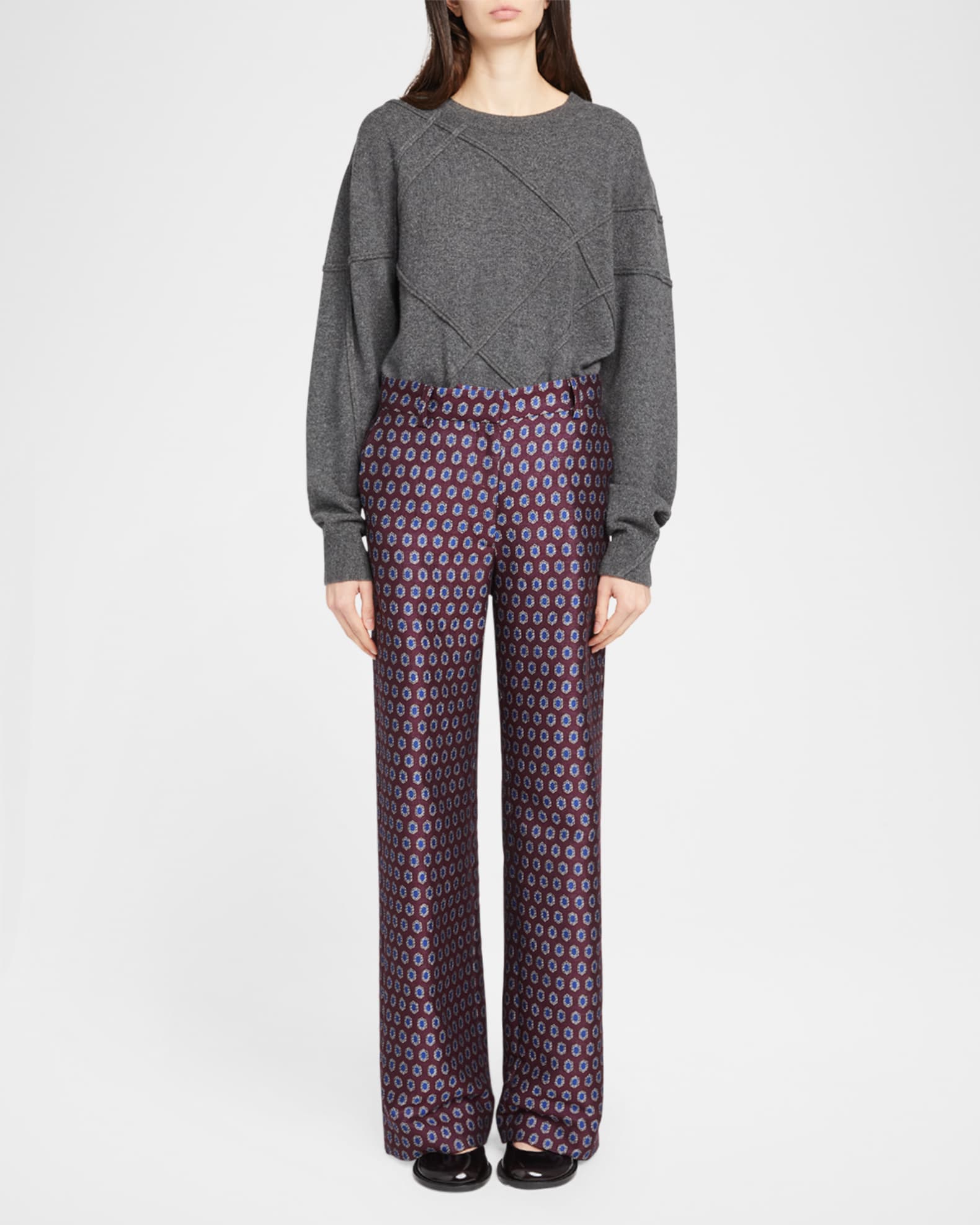 Dries Van Noten Straight-Leg Slouchy Jacquard Pants | Neiman Marcus