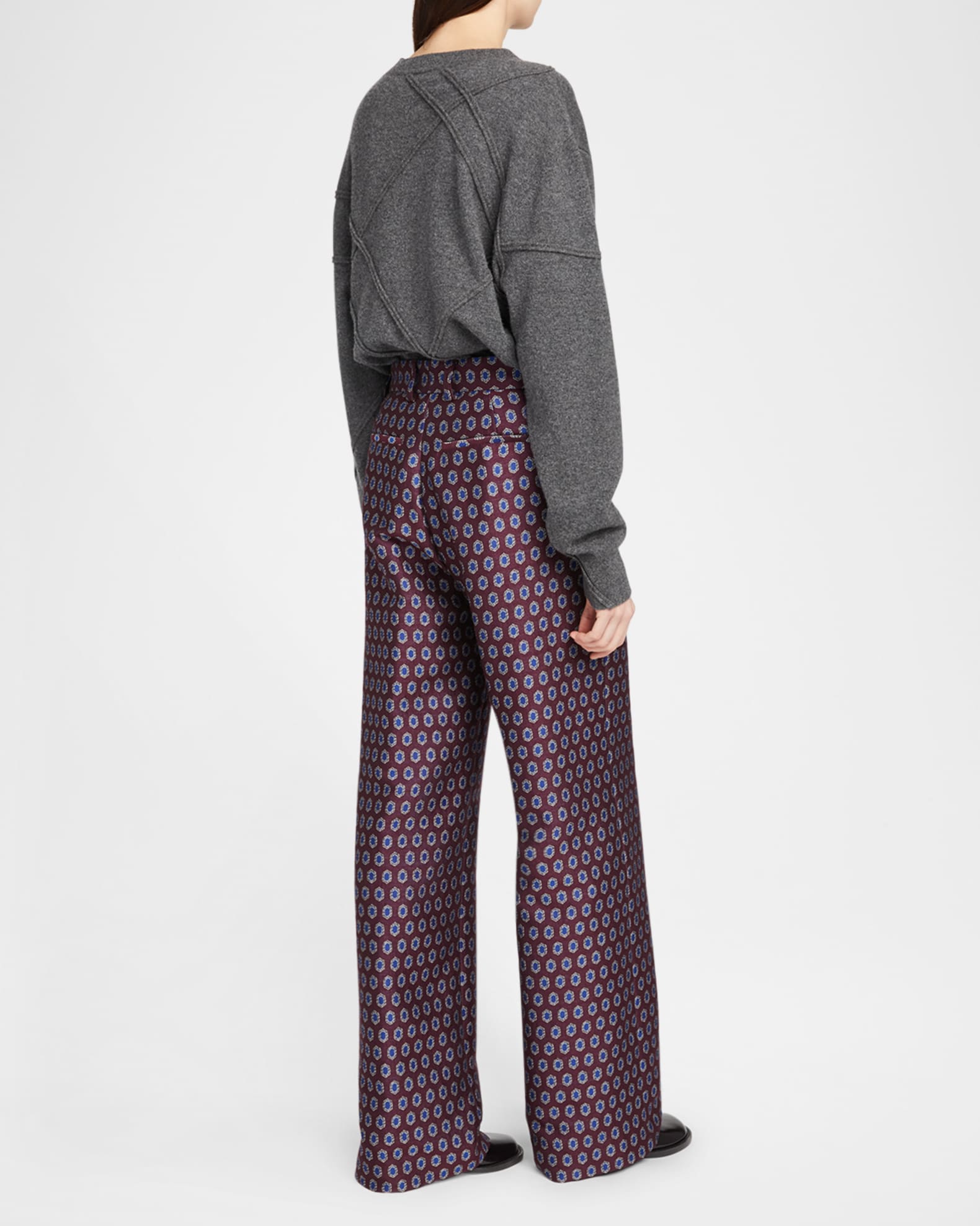 Dries Van Noten Straight-Leg Slouchy Jacquard Pants | Neiman Marcus