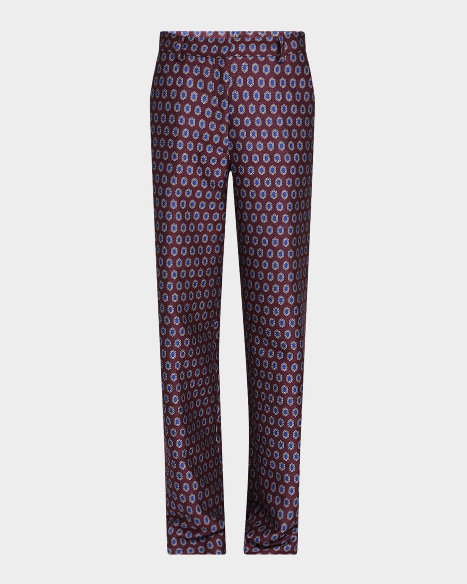 Dries Van Noten Straight-Leg Slouchy Jacquard Pants | Neiman Marcus