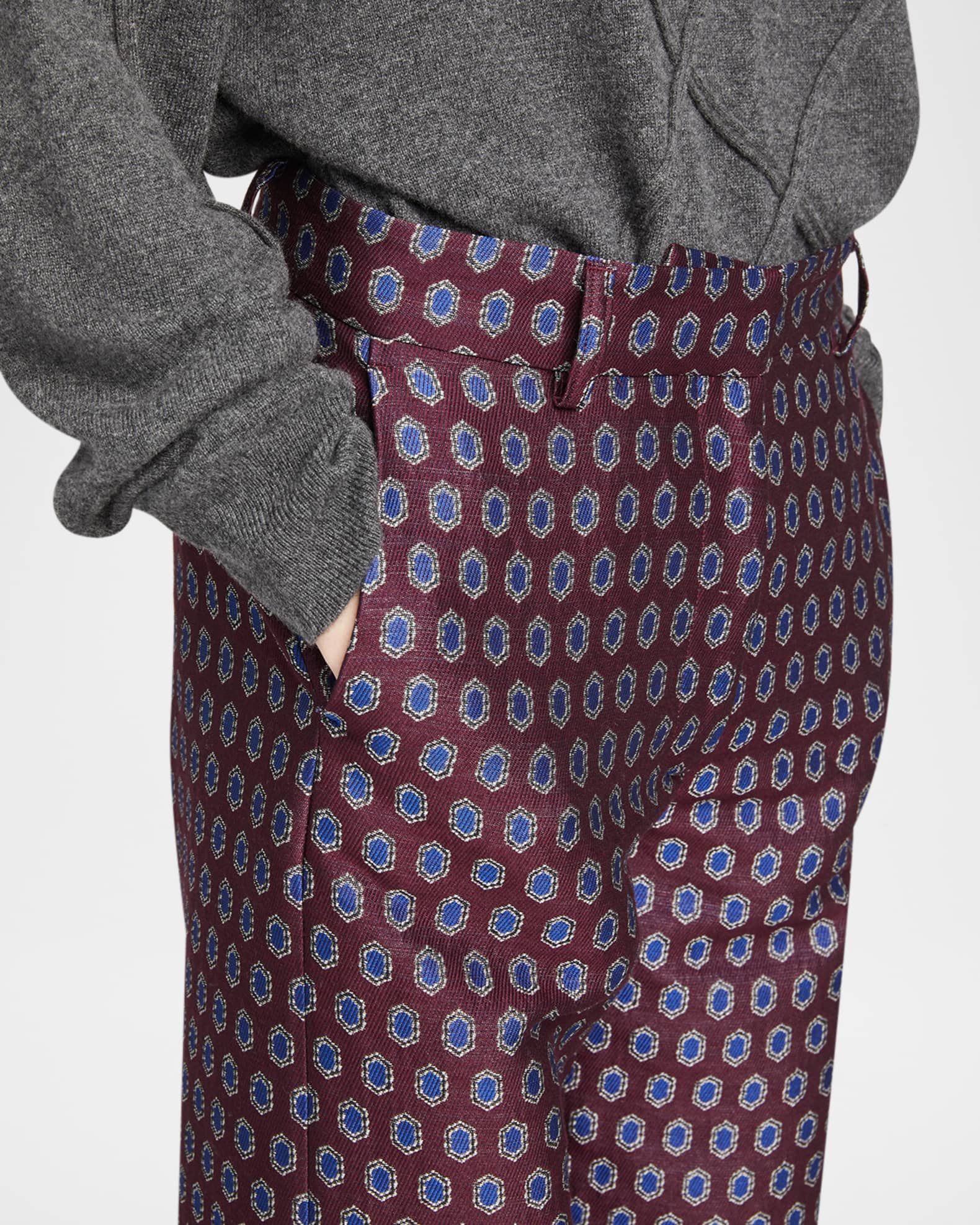 Dries Van Noten Straight-Leg Slouchy Jacquard Pants | Neiman Marcus