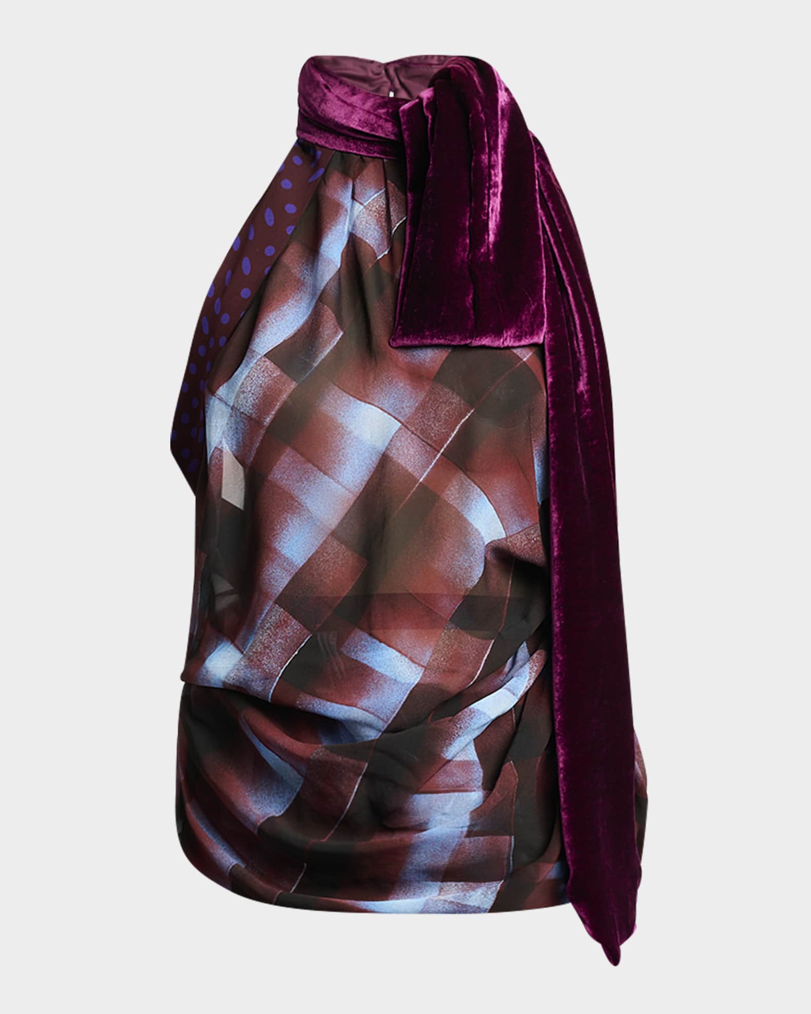 Dries Van Noten Draped Halter Top with Scarf | Neiman Marcus