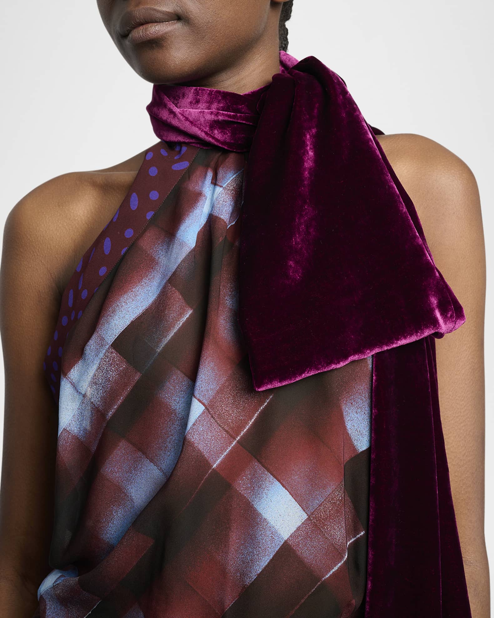 Dries Van Noten Draped Halter Top with Scarf | Neiman Marcus