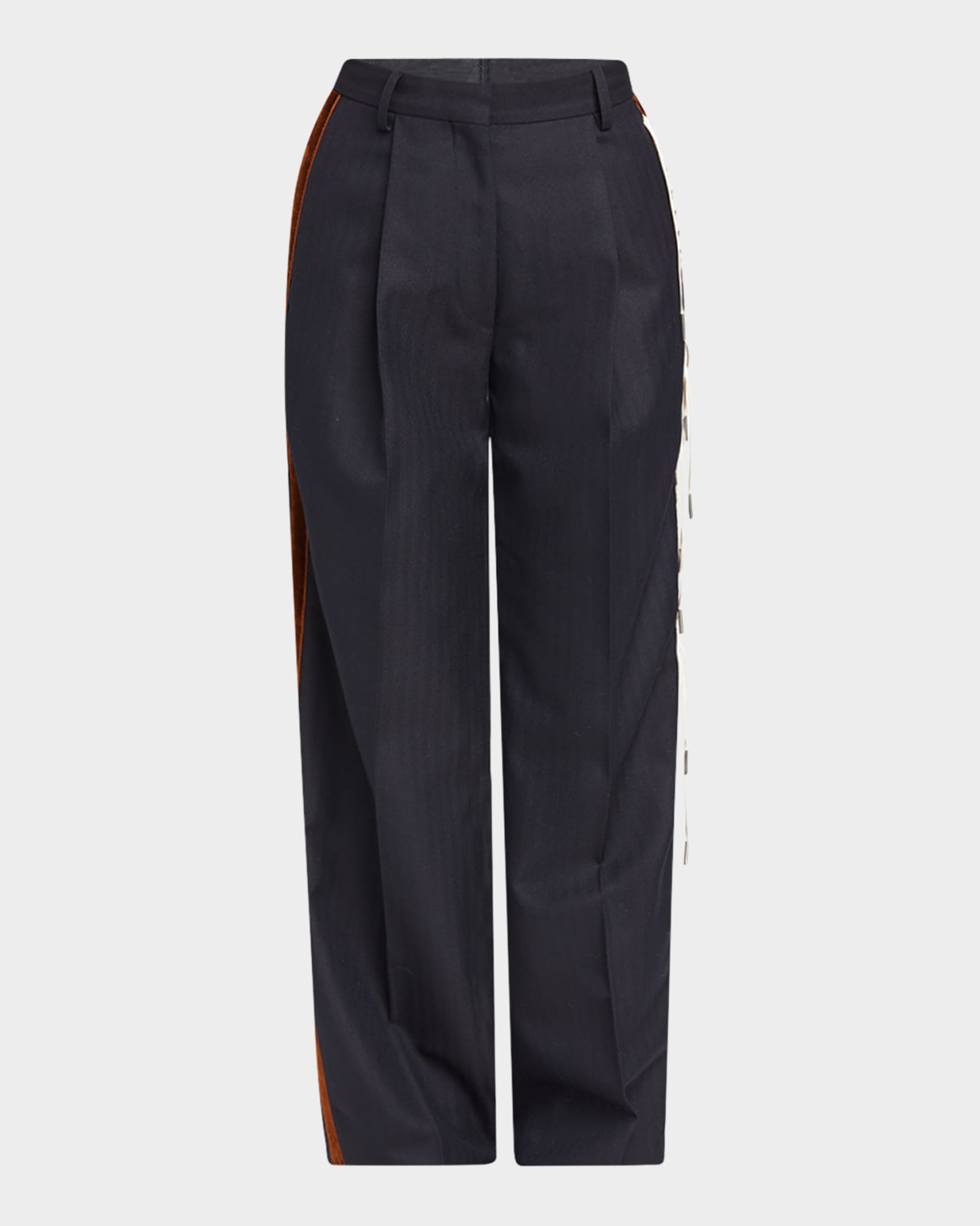 Dries Van Noten Embellished Tuxedo Pants | Neiman Marcus