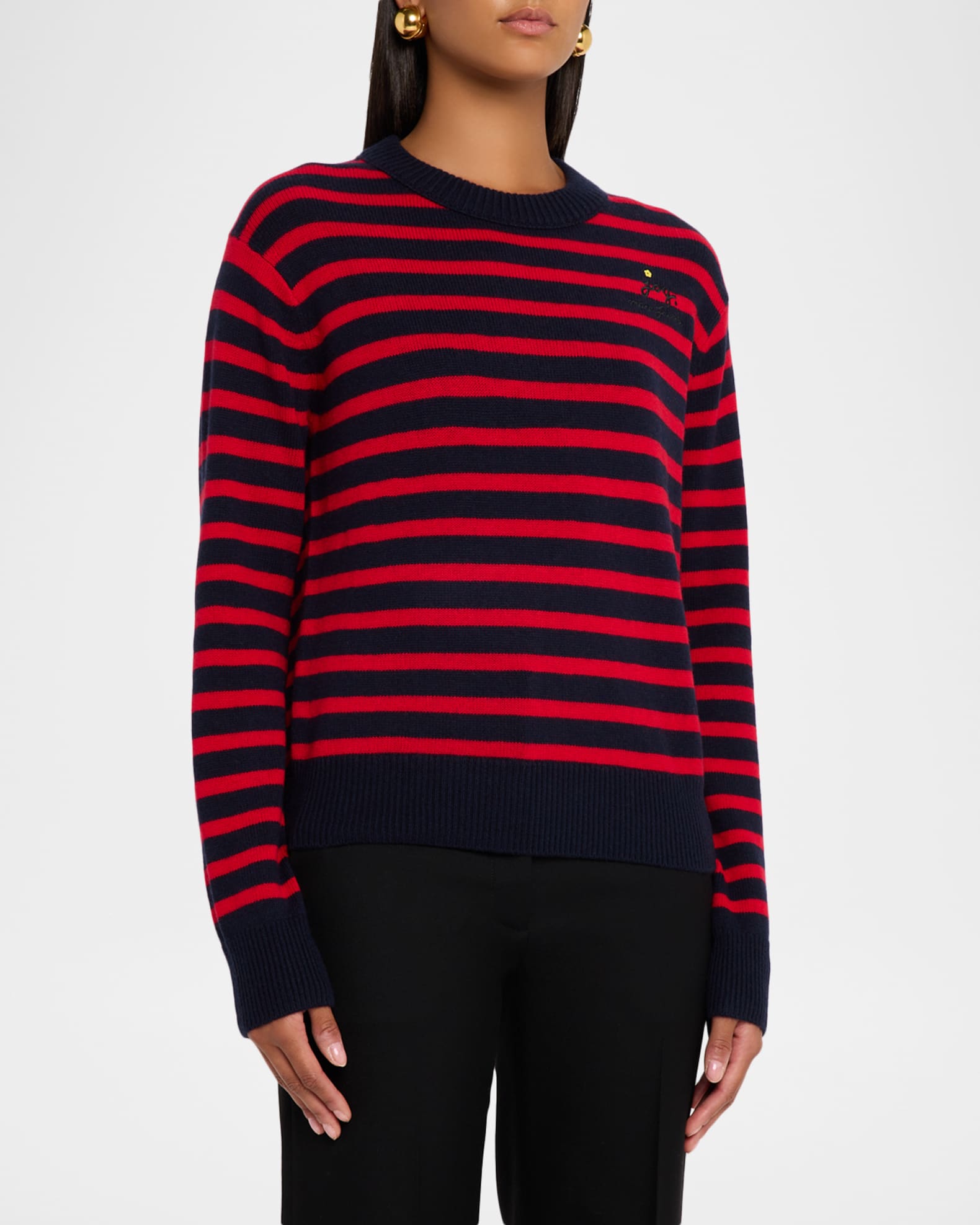 Marc Jacobs Joy Striped Crewneck Sweater Neiman Marcus