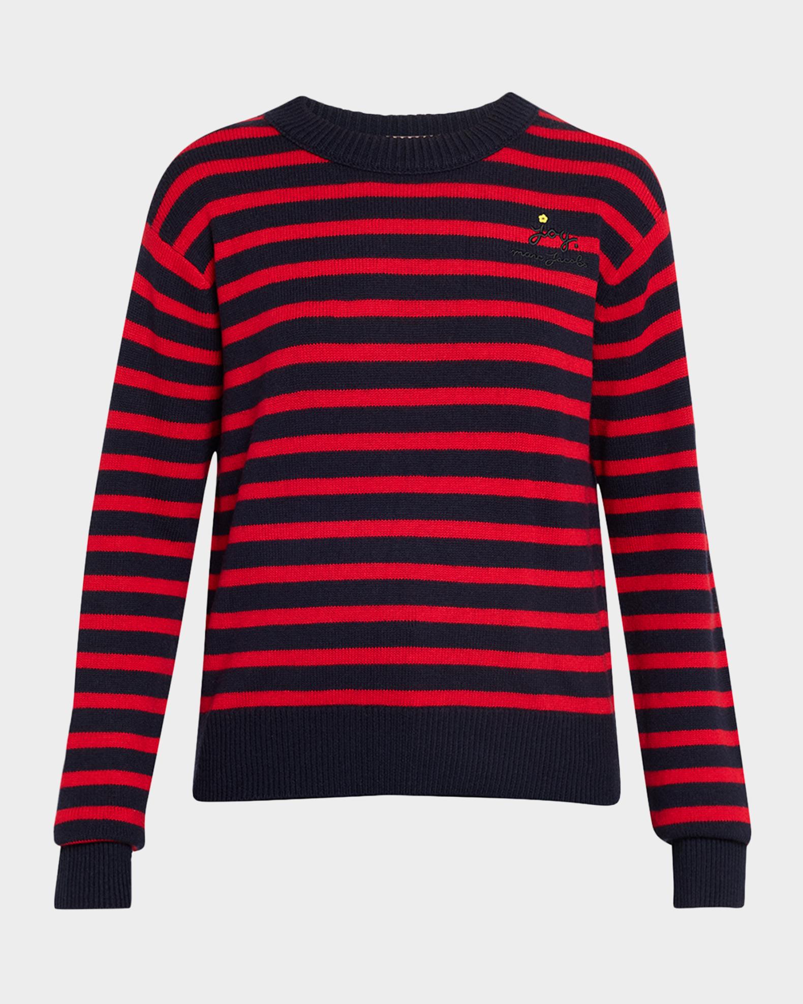 Marc Jacobs Joy Striped Crewneck Sweater | Neiman Marcus