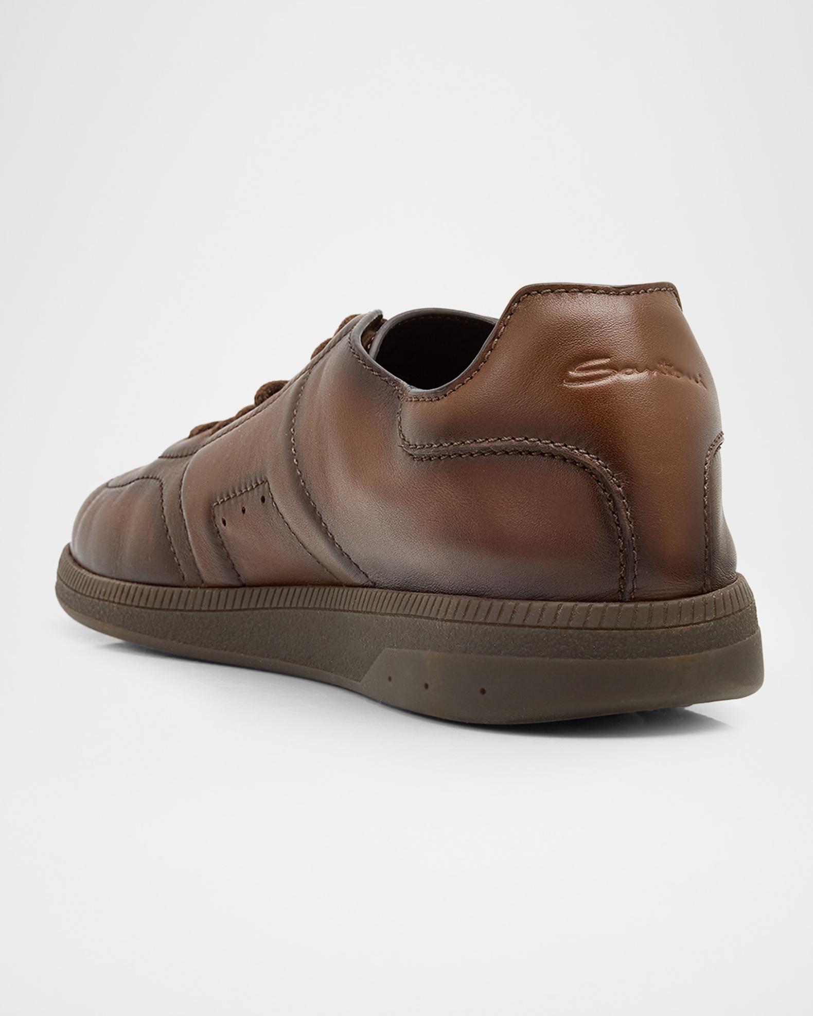 Santoni Men's Soft Burnished Calfskin Slip-On Sneakers | Neiman Marcus