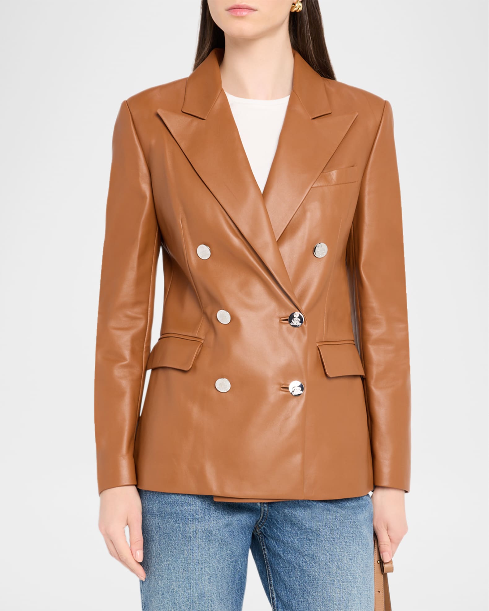 Ralph Lauren Collection Camden Leather Double-Breasted Jacket