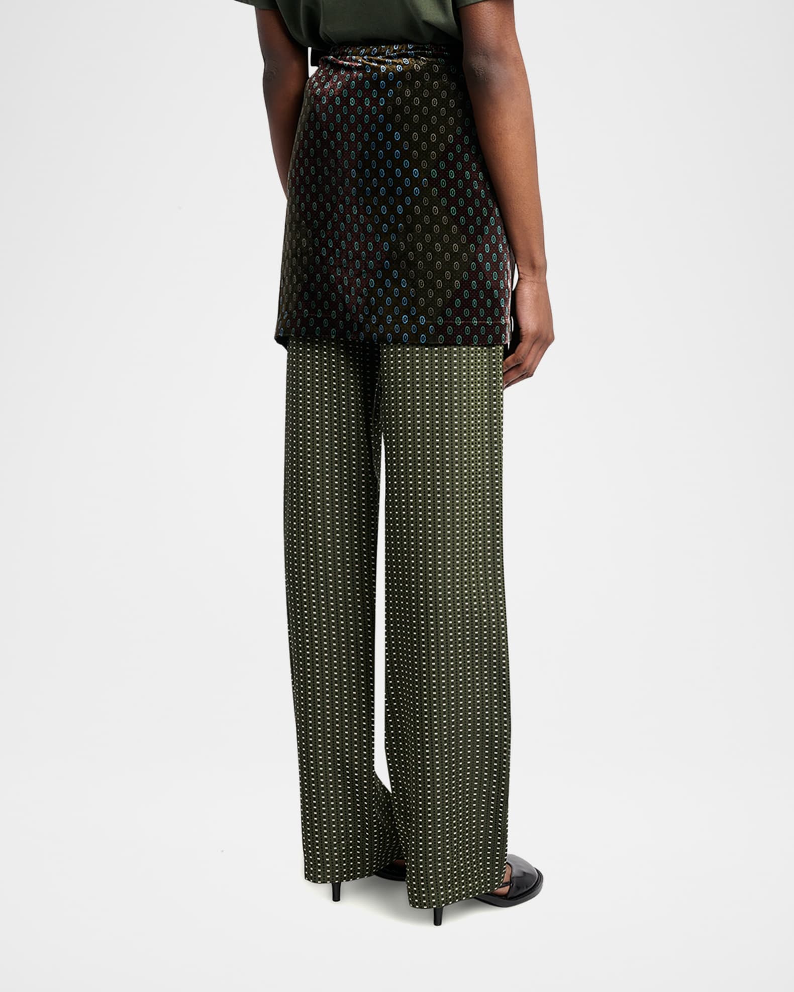 パンツ dries van noten 24ss skirt pants Dries Van Noten Pritty Skirt Overlay Wide-Leg Pants | Neiman Marcus