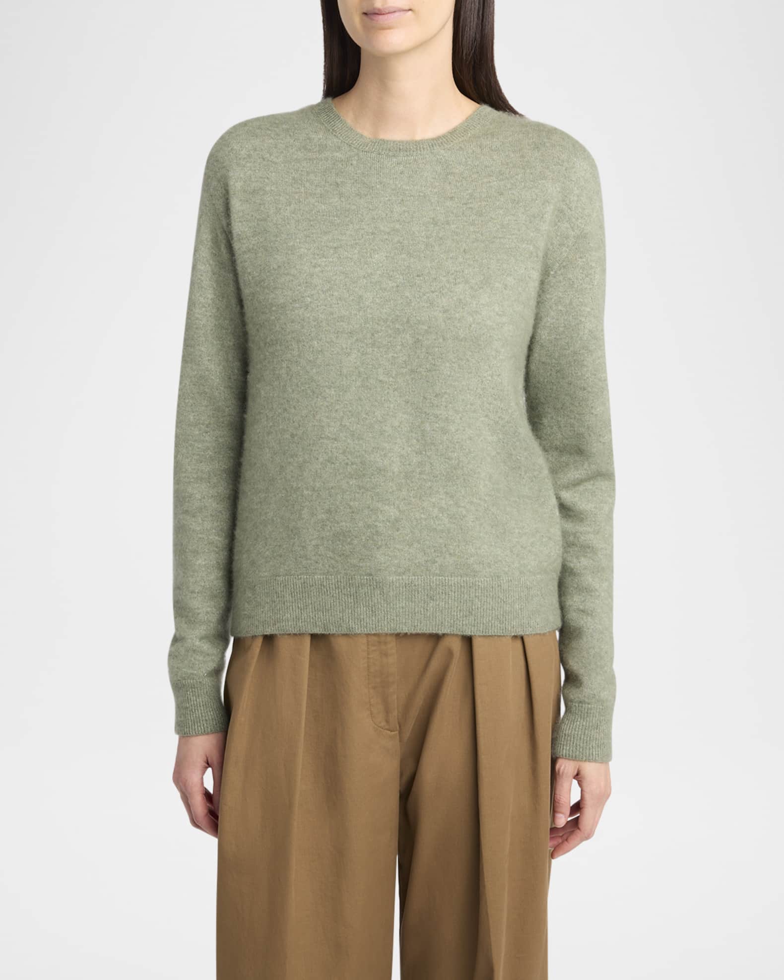 THE ROW Lorynna Cashmere-Silk Crewneck Sweater | Neiman Marcus