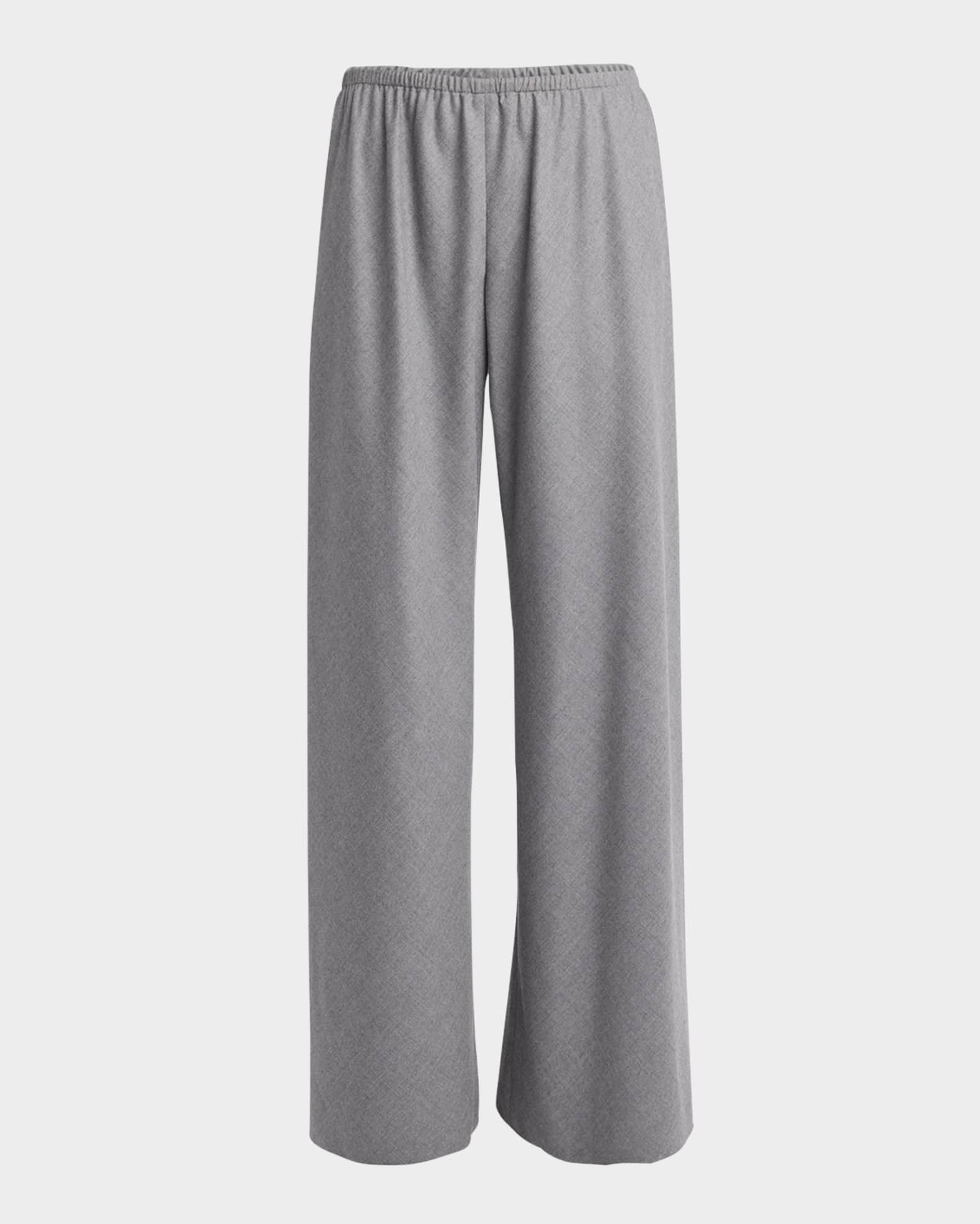 Gala Wool Wide-Leg Pull-On Pants 0