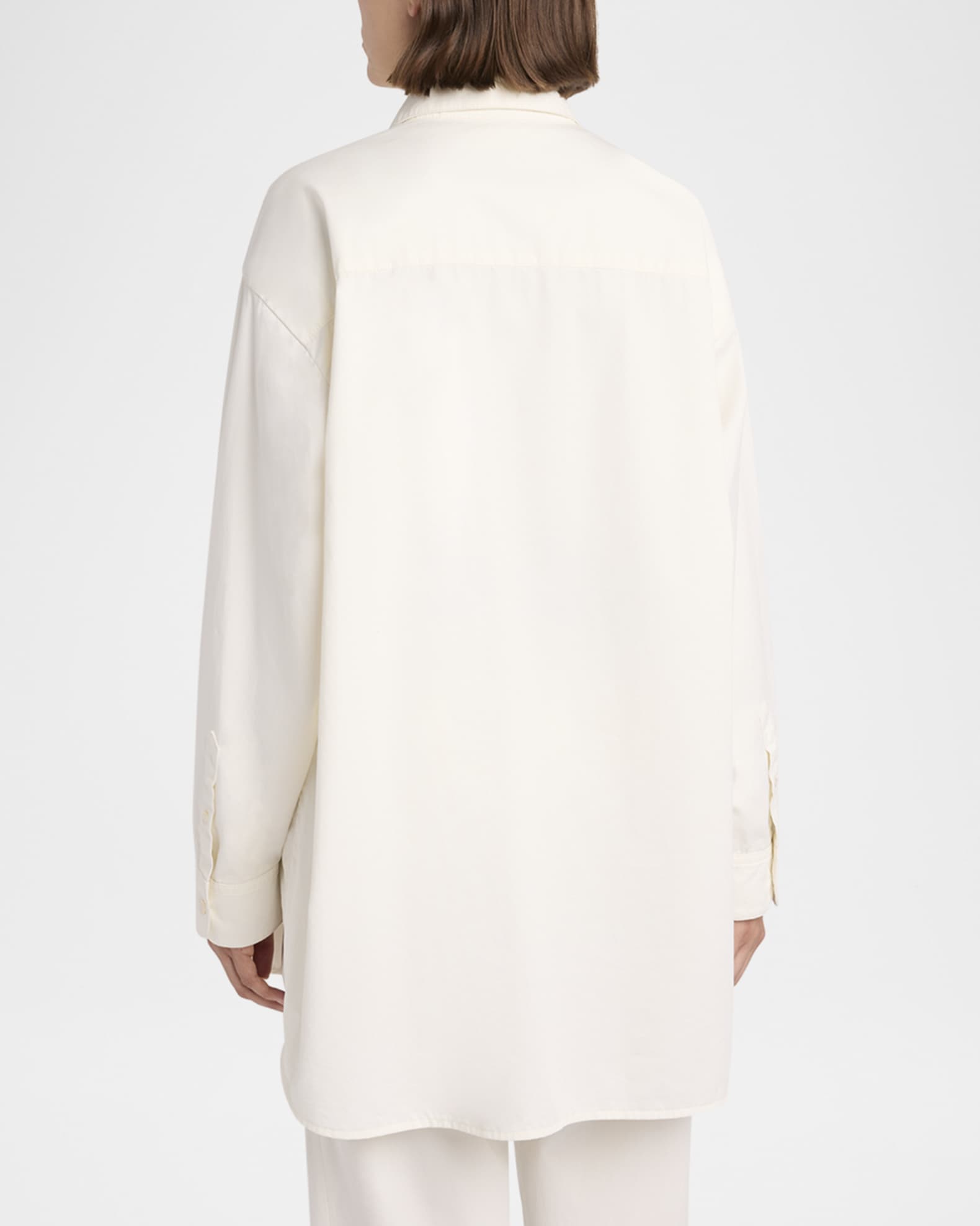 THE ROW Luka Cotton-Cashmere Button-Down Shirt | Neiman Marcus