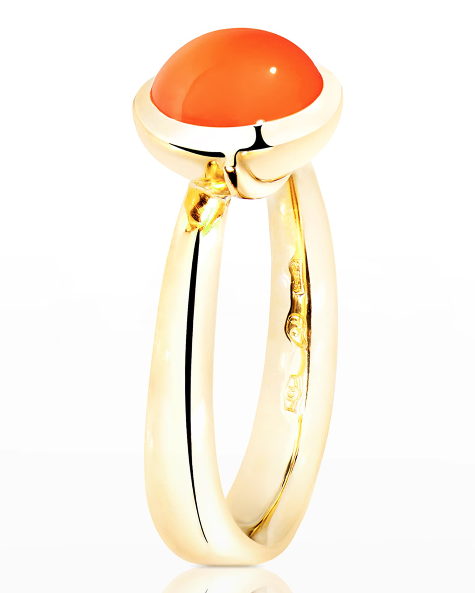 Bouton 18k Yellow Gold Carnelian Ring 1