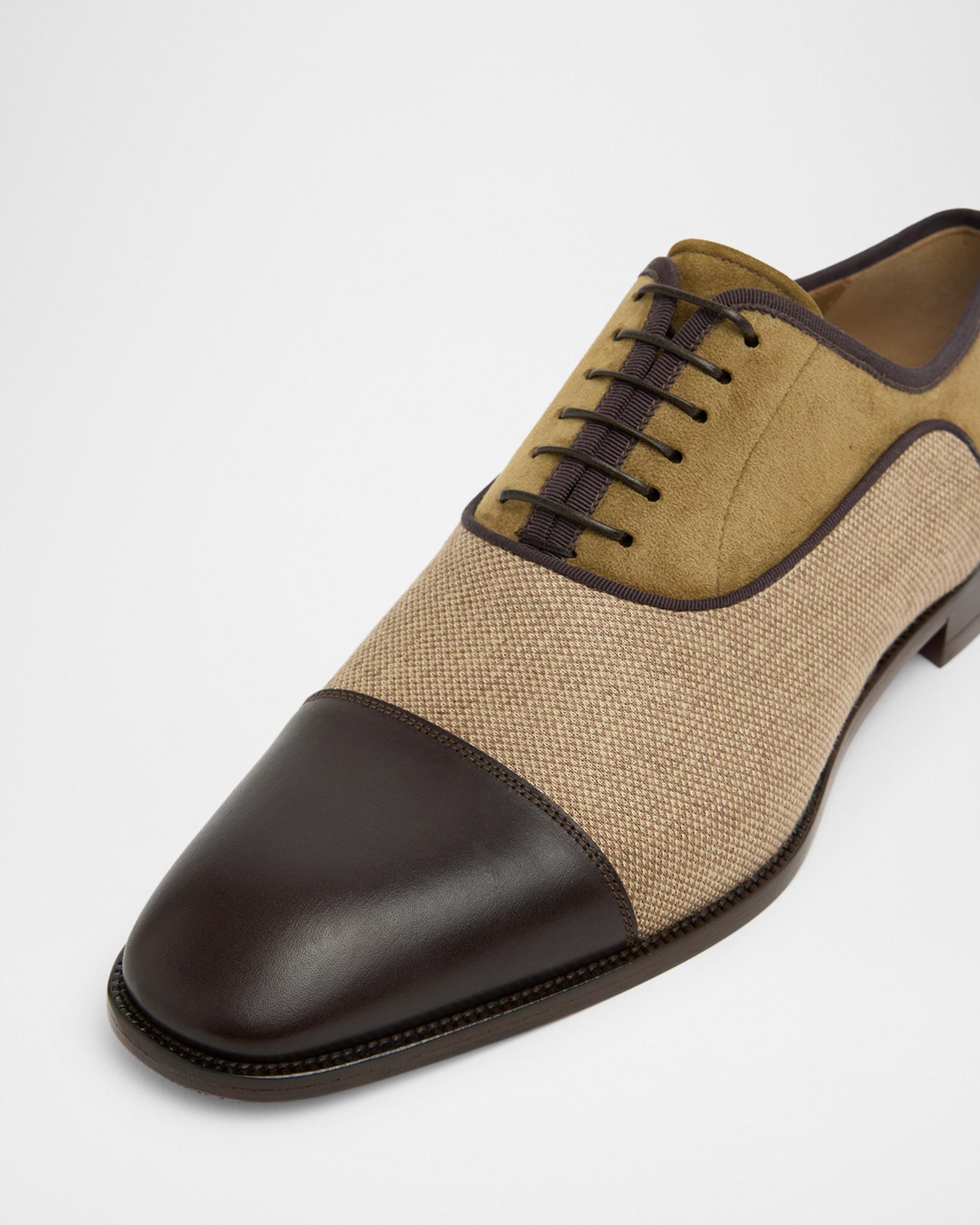 Christian Louboutin Men\'s Tan Suede Oxford Shoes Christian Louboutin Brown Veau Velours Mens Charlie Me  main image 3