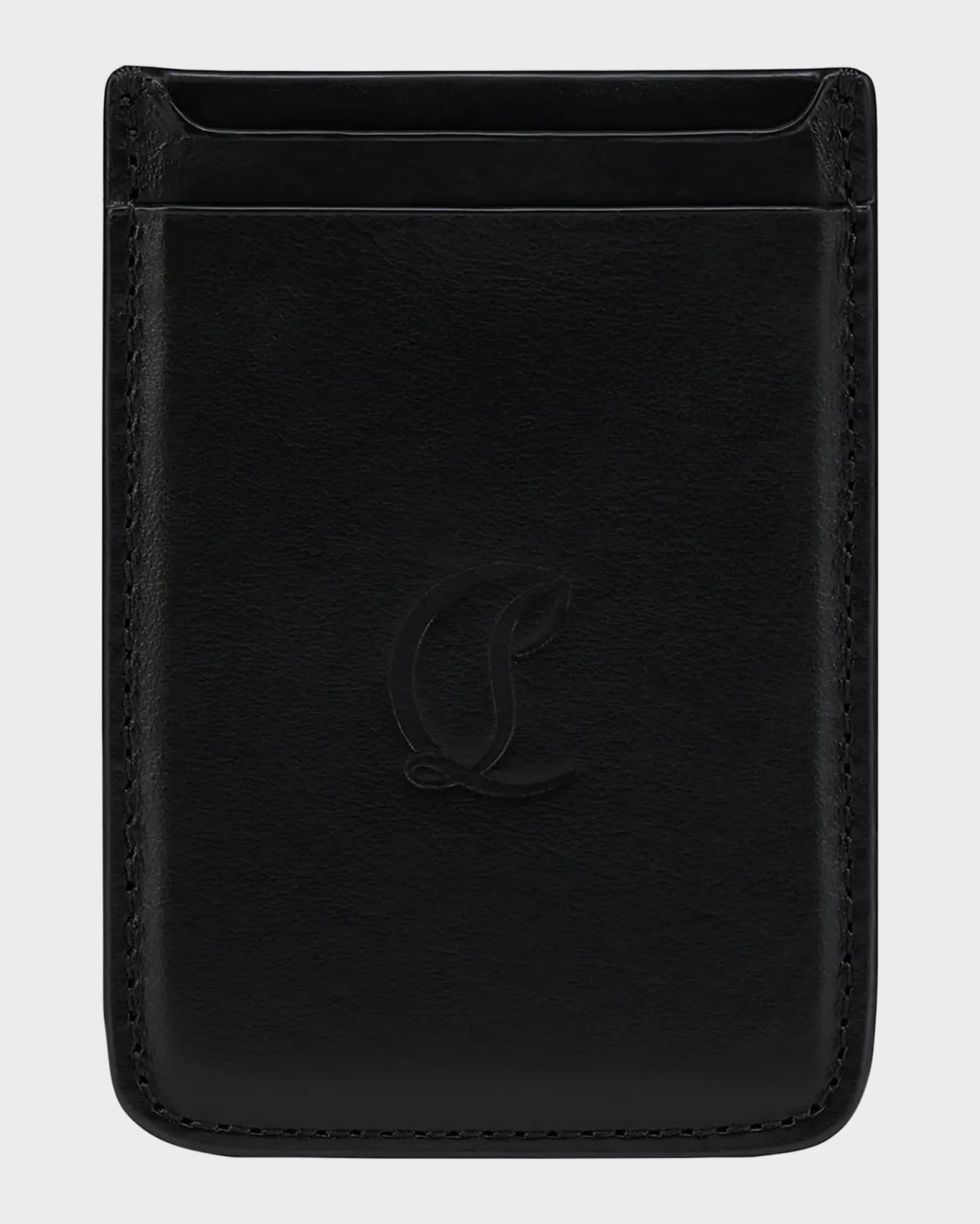 Christian Louboutin 黒 レザー マネークリップ クリスチャンルブタン Christian louboutin マネークリップ 二つ折り