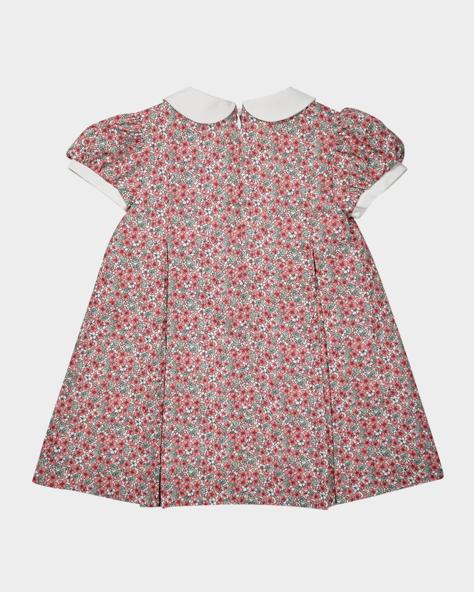 Girl's Floral Appliqué Cotton Dress, Size 2-6 1