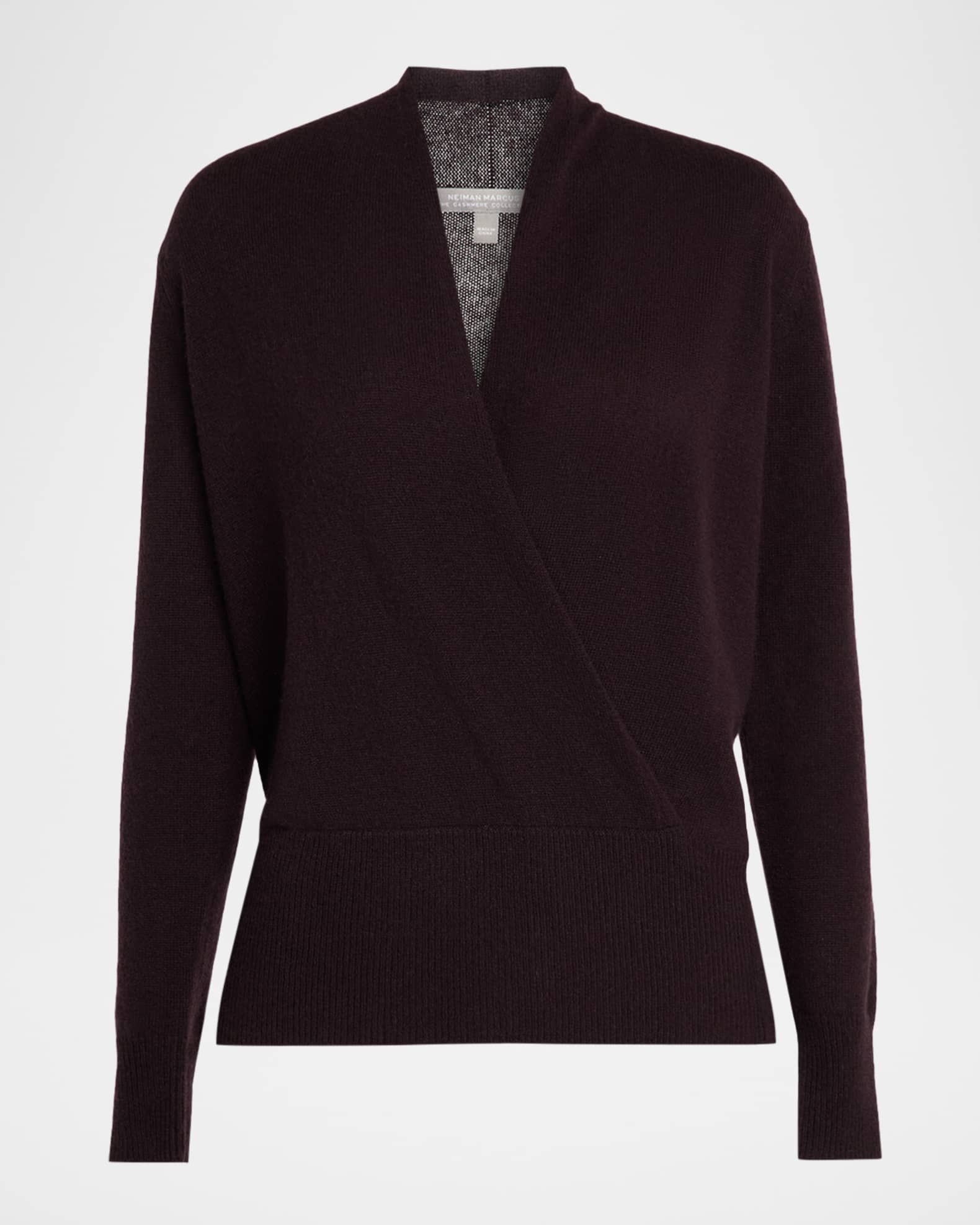 Cashmere Faux Wrap Sweater 0