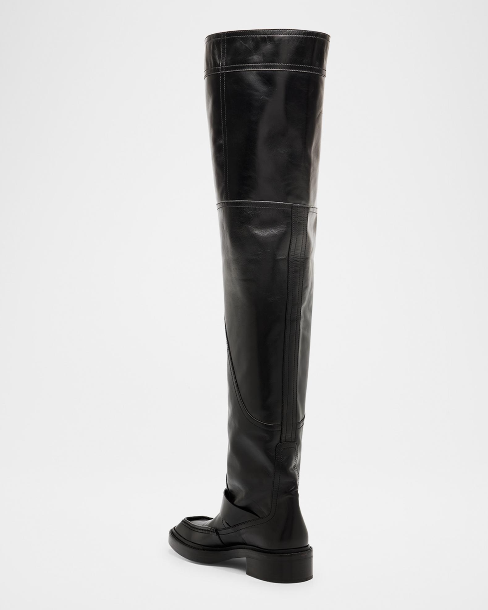 Saint Laurent Men's Joe Smooth Leather Over-The-Knee Boots | Neiman Marcus