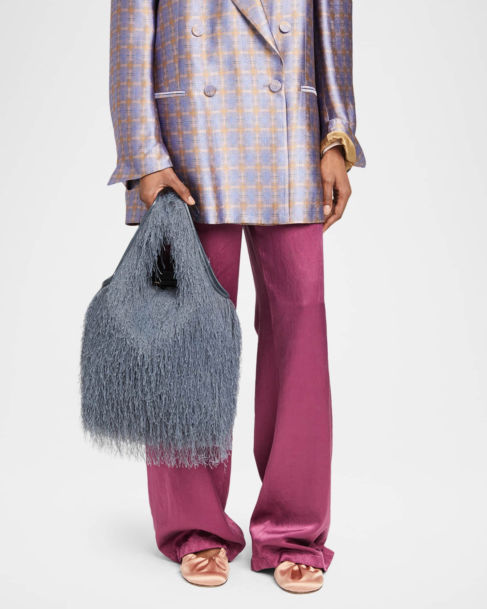 Dries Van Noten Marche Small Fringed Tote Bag | Neiman Marcus