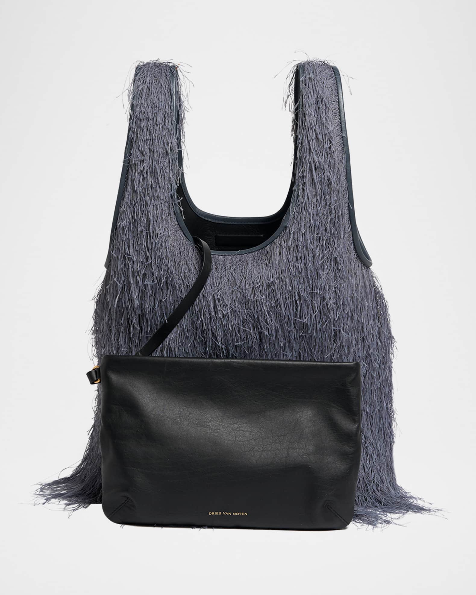 Dries Van Noten Marche Small Fringed Tote Bag | Neiman Marcus