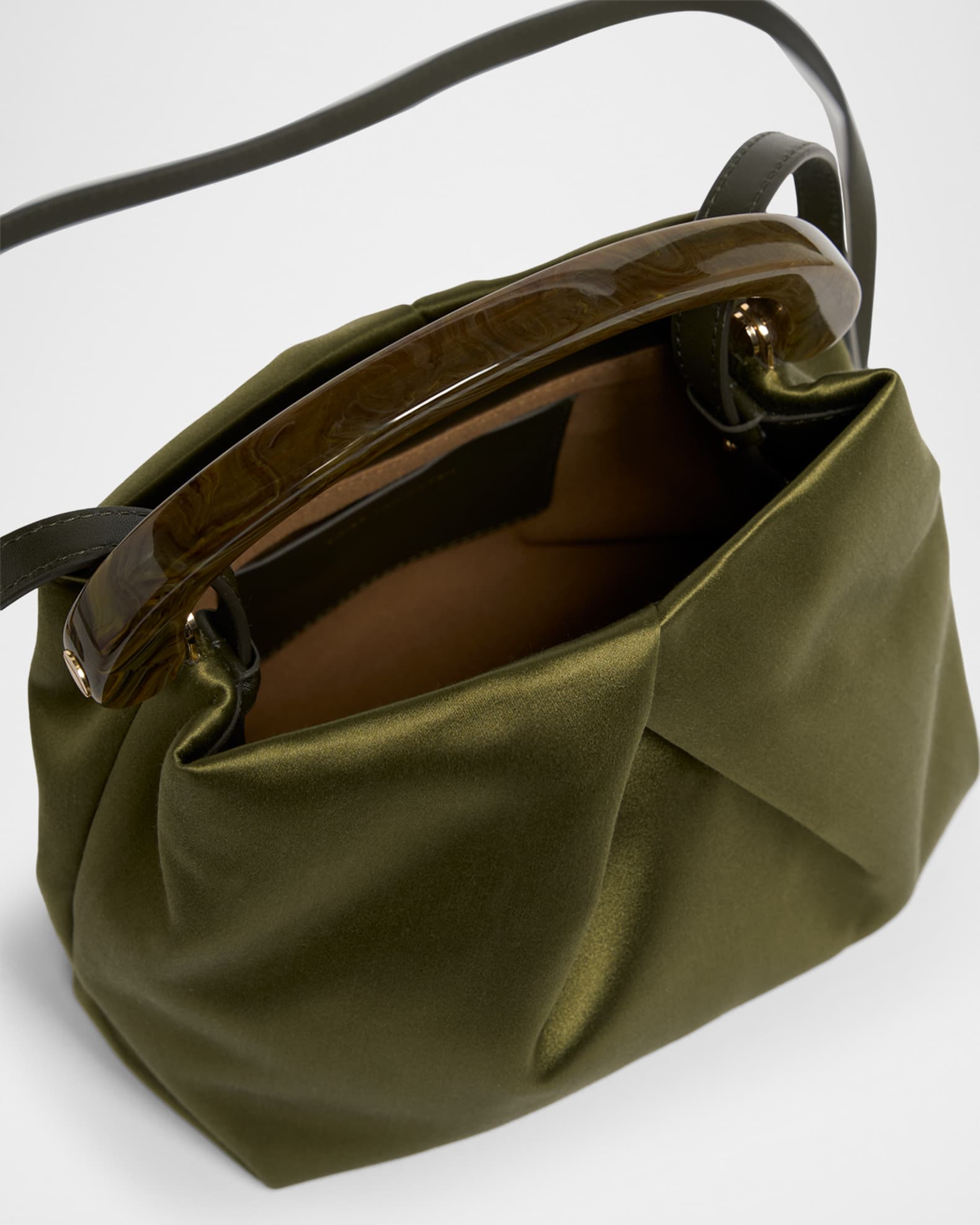Dries Van Noten Mini Pleated Satin Top-Handle Bag | Neiman Marcus