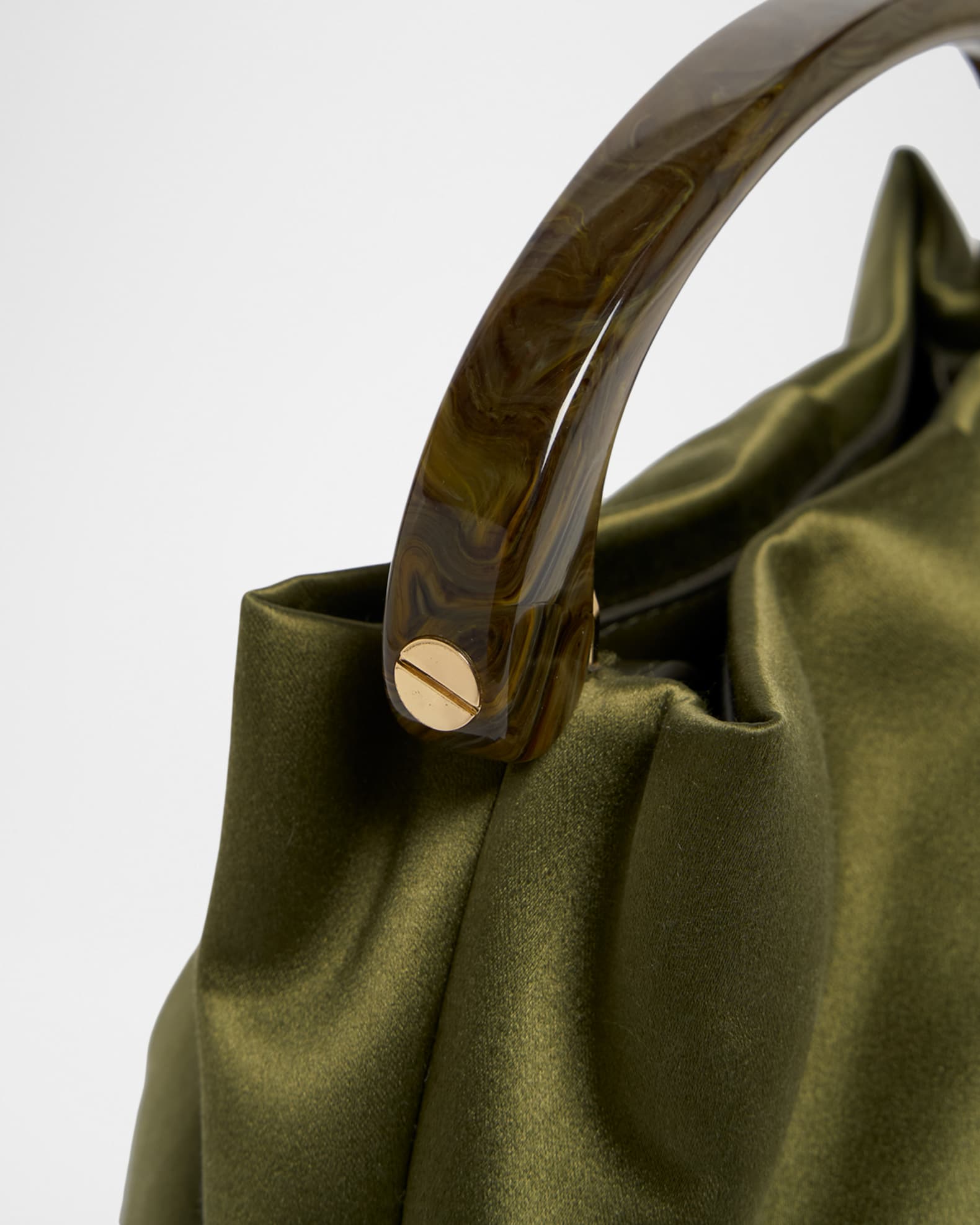 Dries Van Noten Mini Pleated Satin Top-Handle Bag | Neiman Marcus