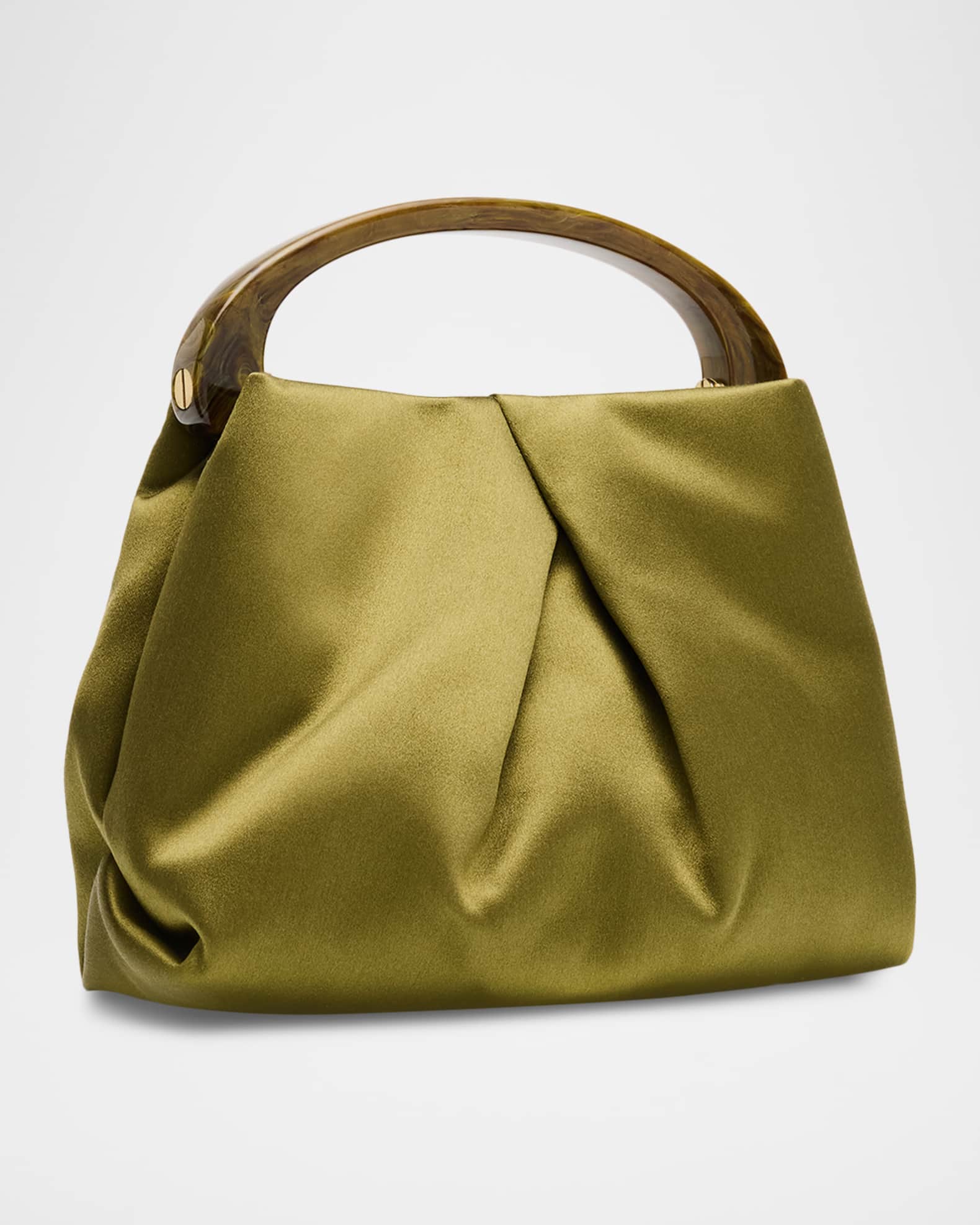Dries Van Noten Mini Pleated Satin Top-Handle Bag | Neiman Marcus