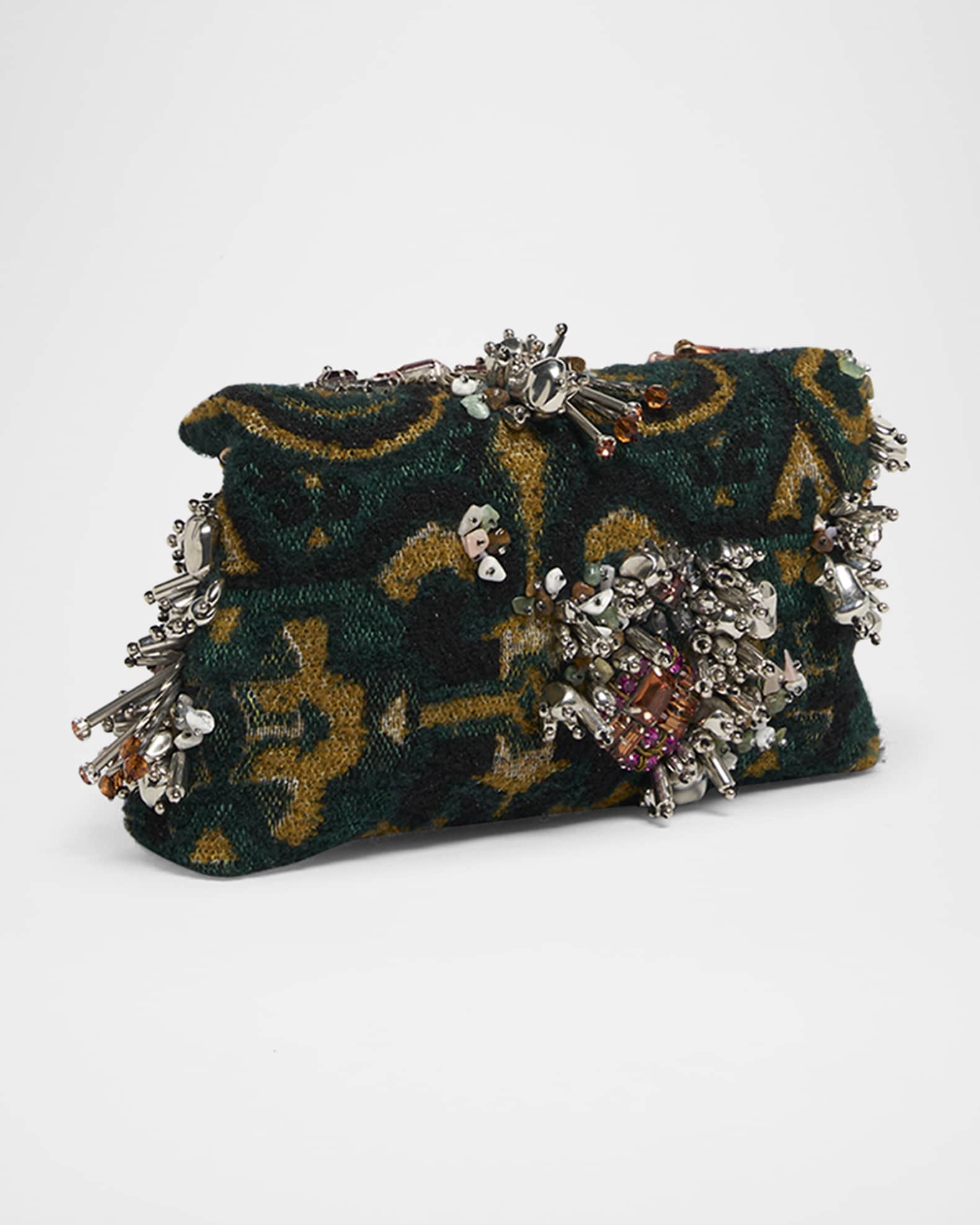 【ドリス ヴァン ノッテン】 Clutch Bags クラッチバッグ Dries Van Noten Micro Envelope Flap Embellished Jacquard