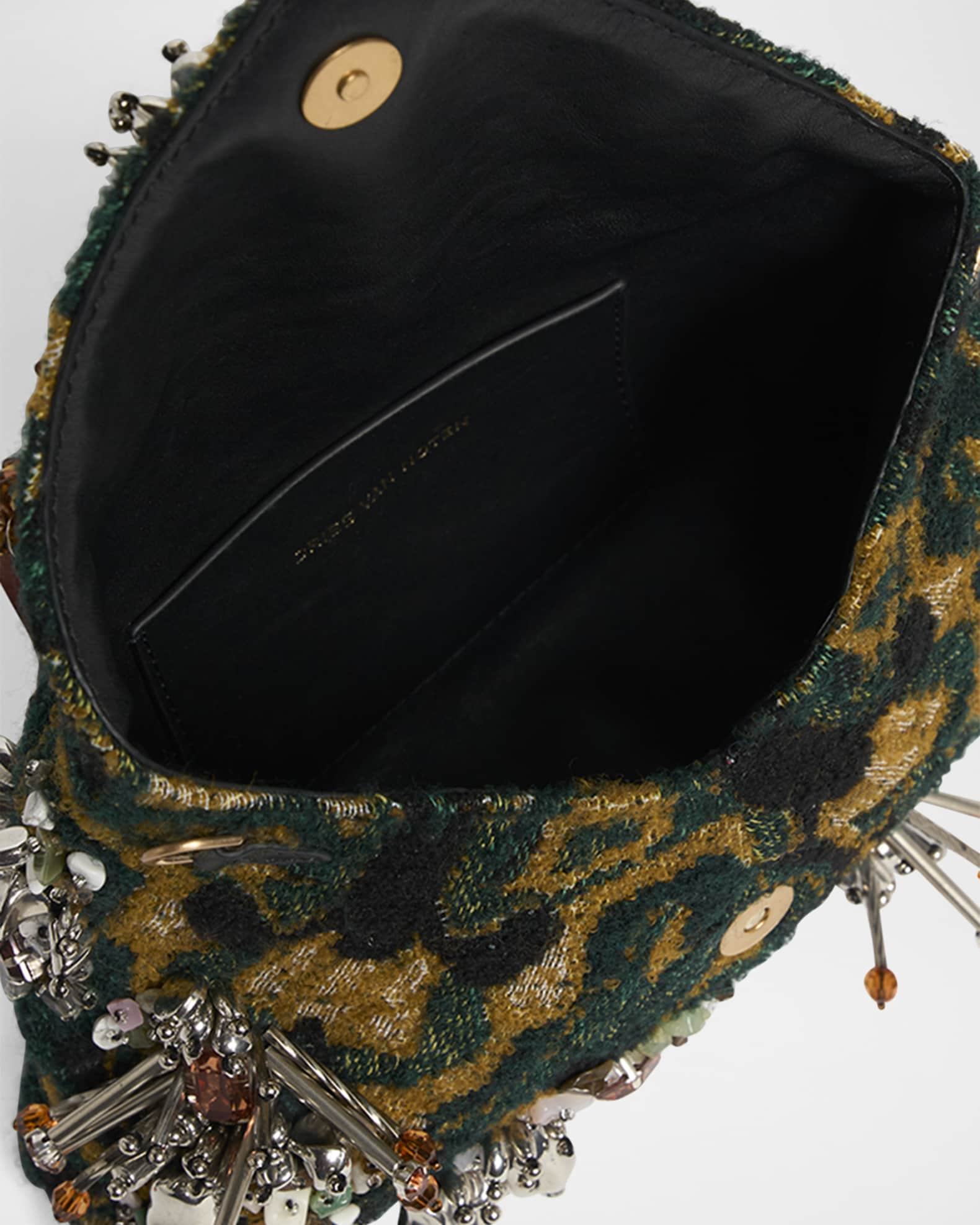 Dries Van Noten Micro Envelope Flap Embellished Jacquard