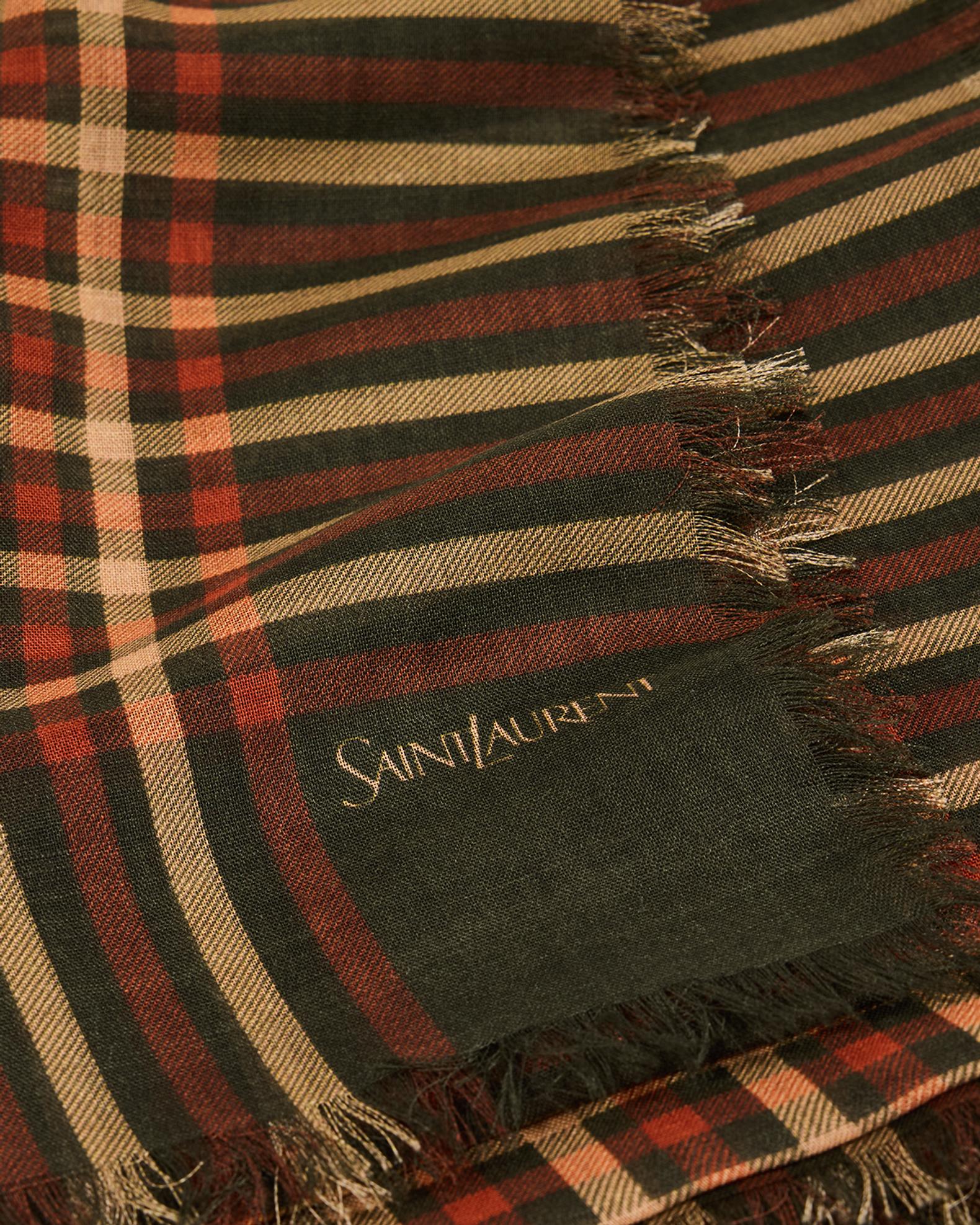 Saint Laurent Men's Wool Madras Check Square Scarf | Neiman Marcus