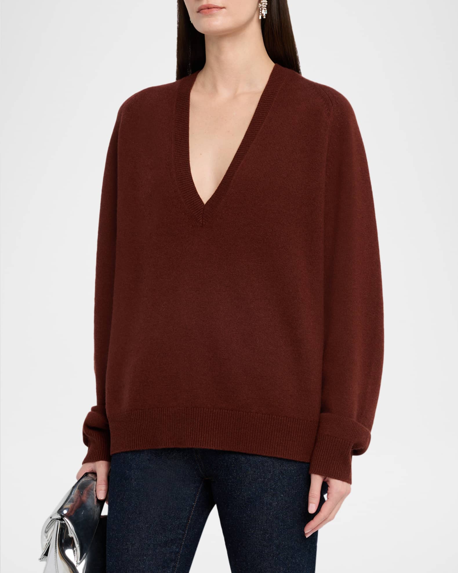 Nili Lotan V-Neck Cashmere Sweater | Neiman Marcus