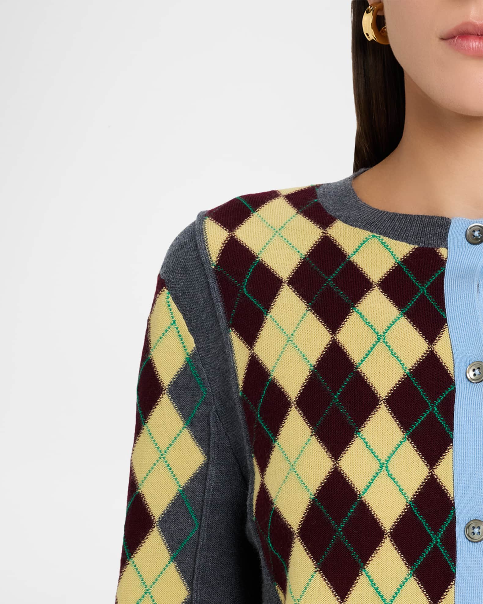 ZANKOV William Colorblock Argyle Cardigan | Neiman Marcus