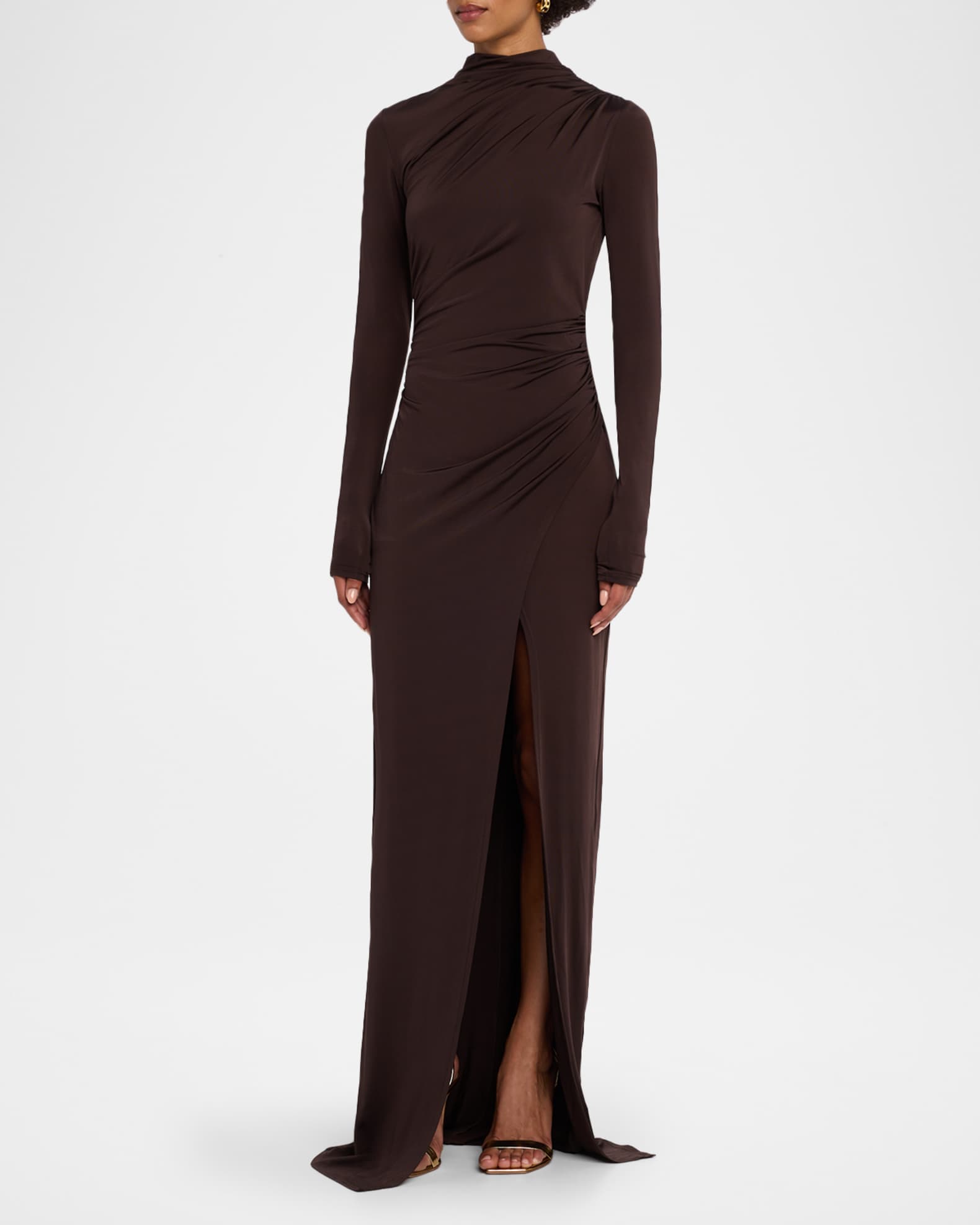 Lapointe Matte Jersey Ruched Gown