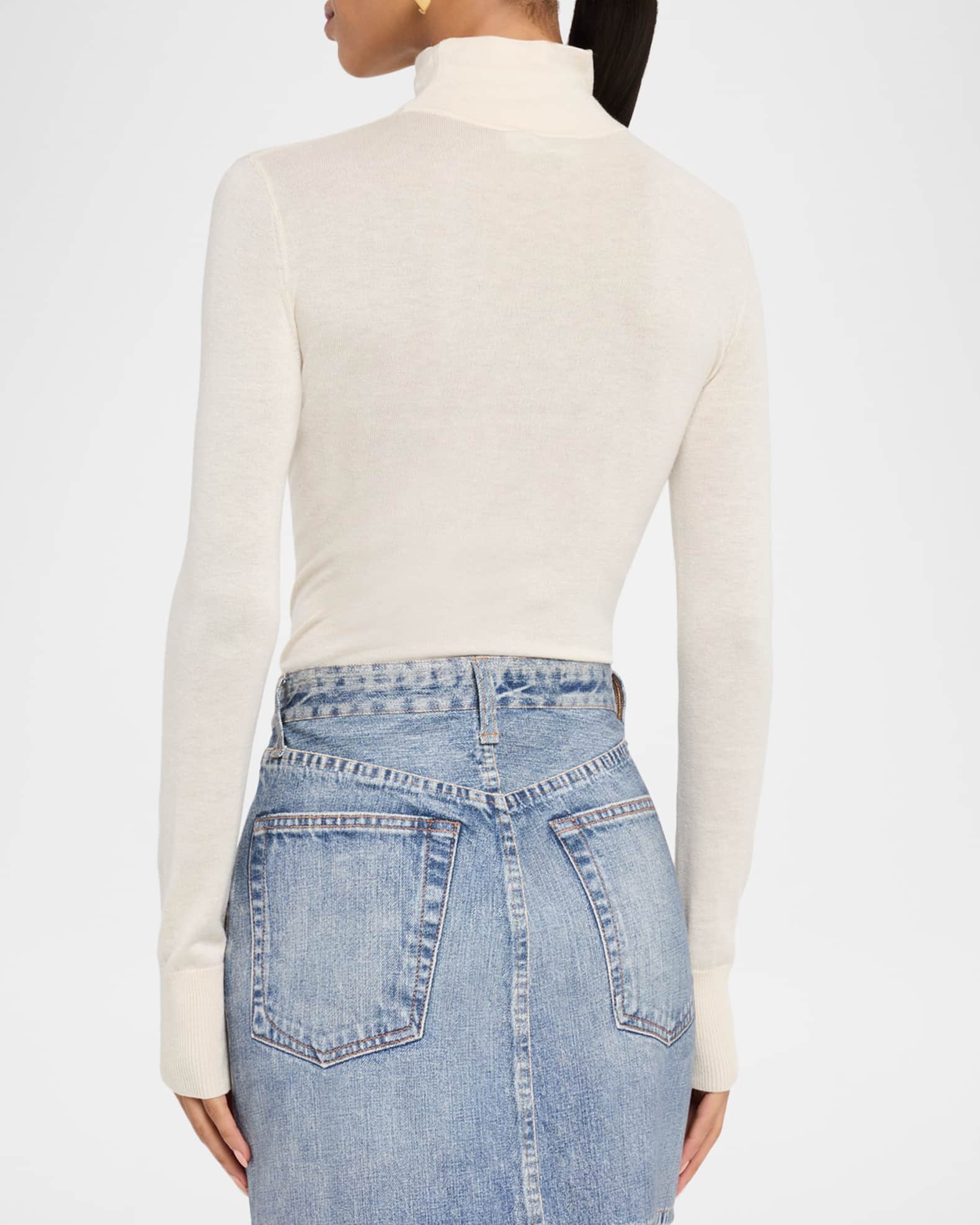Slalom Turtleneck Wool Knit Top main image 0