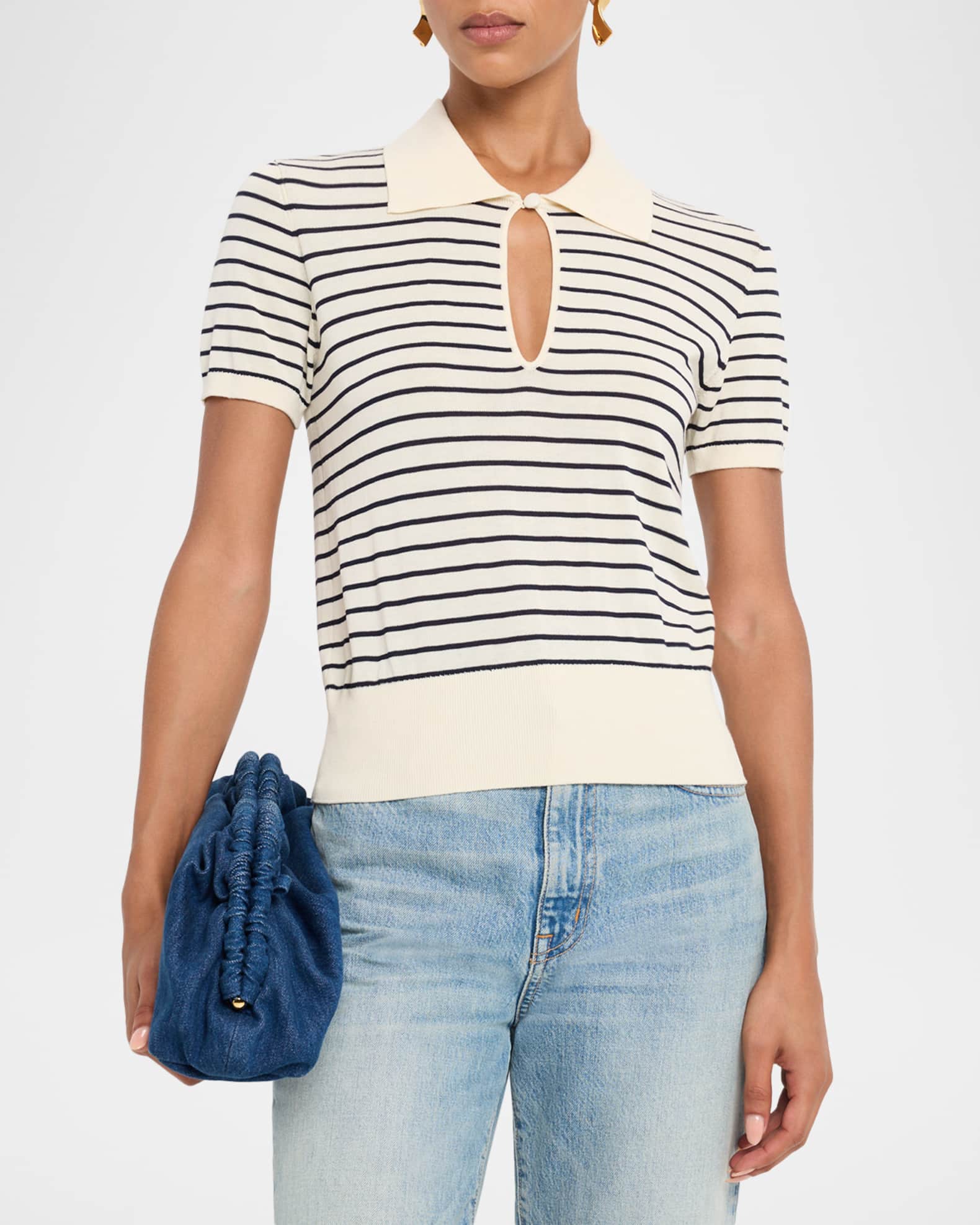 FRAME The Keyhole Polo | Neiman Marcus
