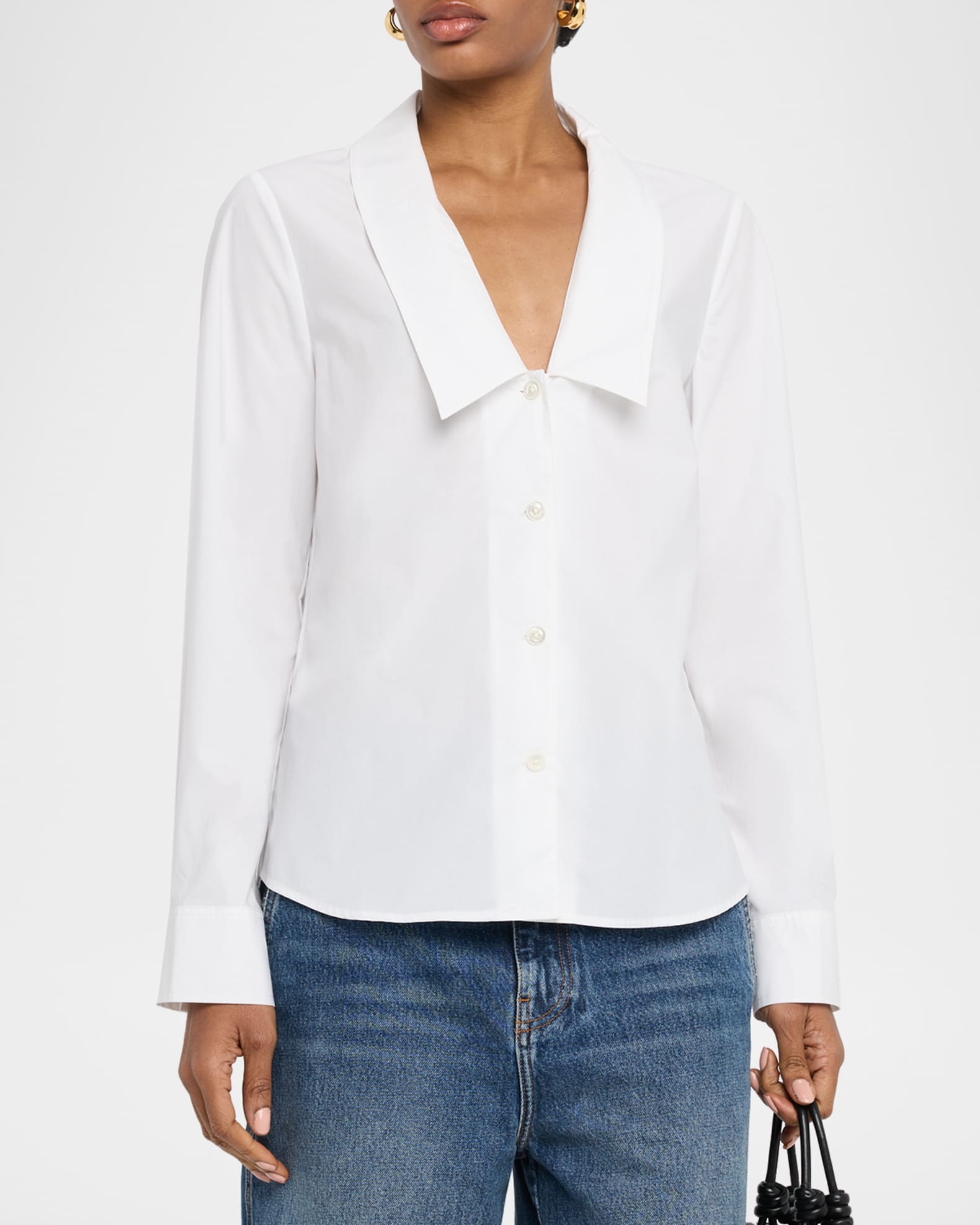 low collar dress shirts Mandarin Collar Top