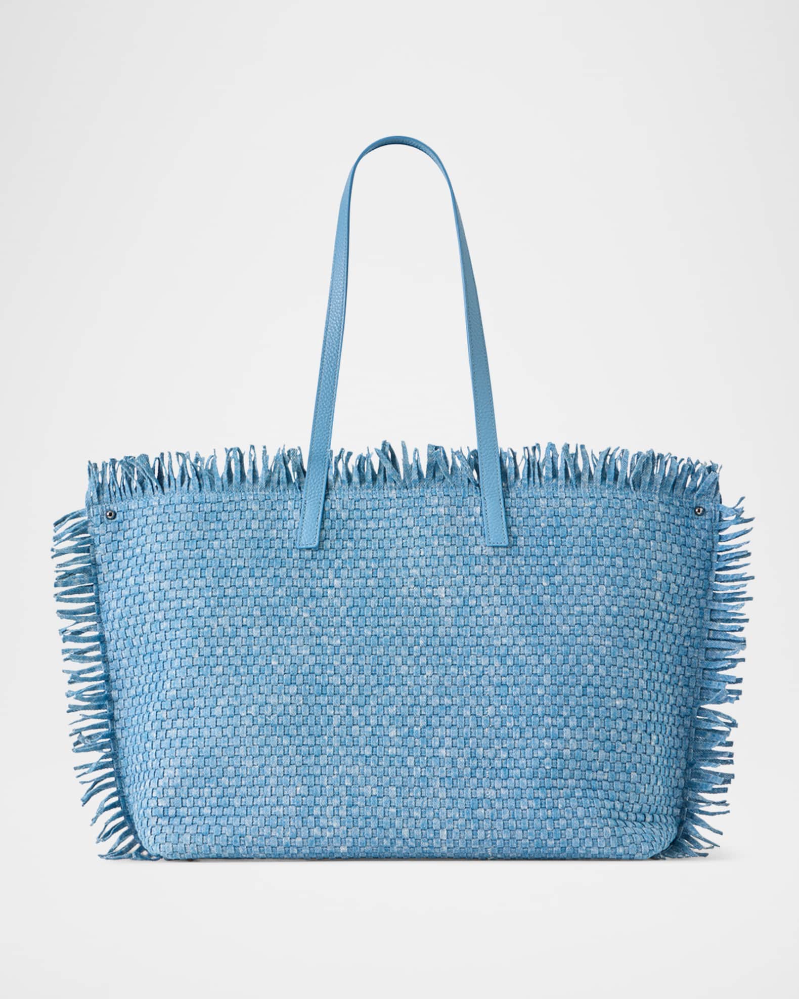 Akris Ai Medium Fringed Woven Tote Bag | Neiman Marcus