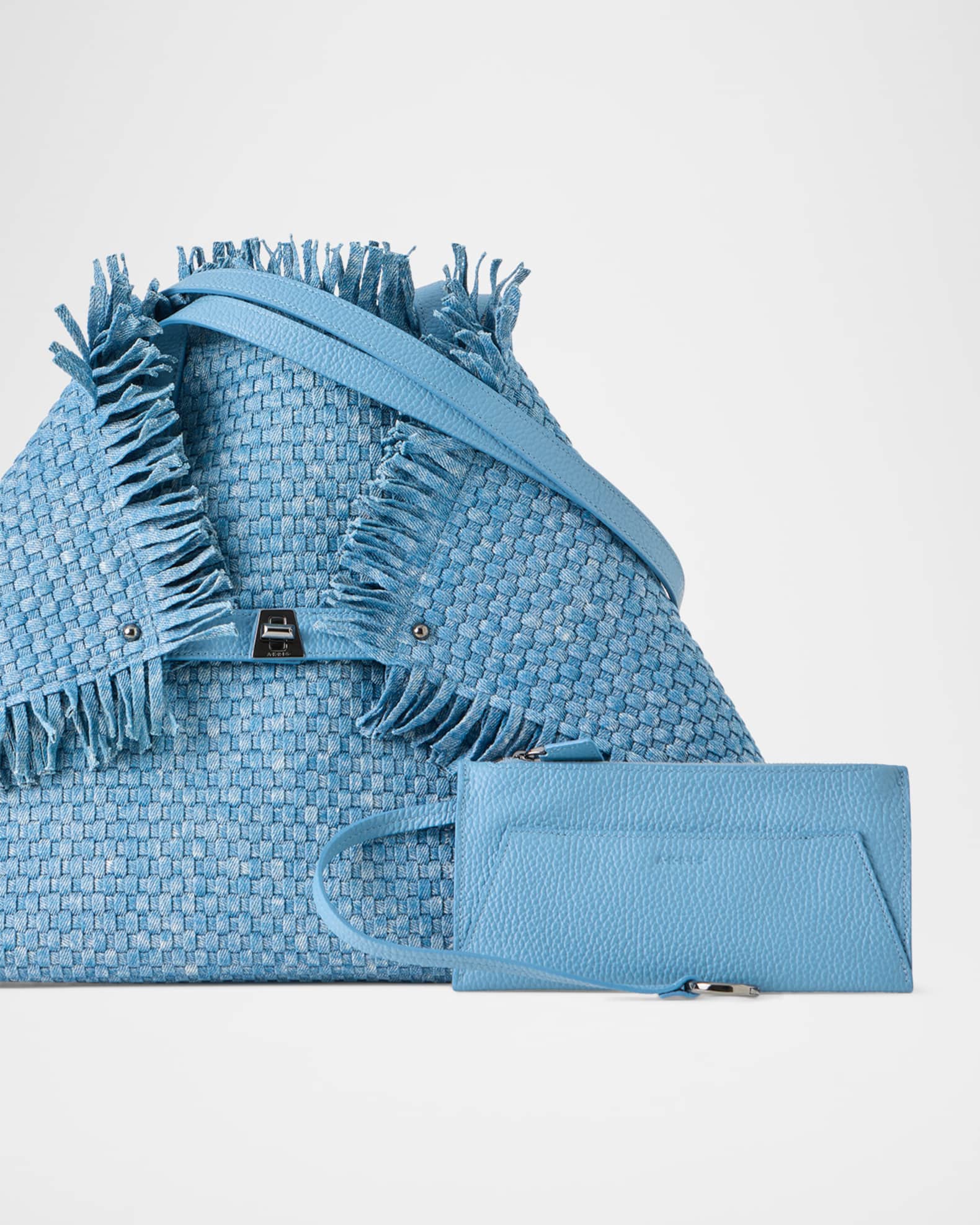 Akris Ai Medium Fringed Woven Tote Bag | Neiman Marcus