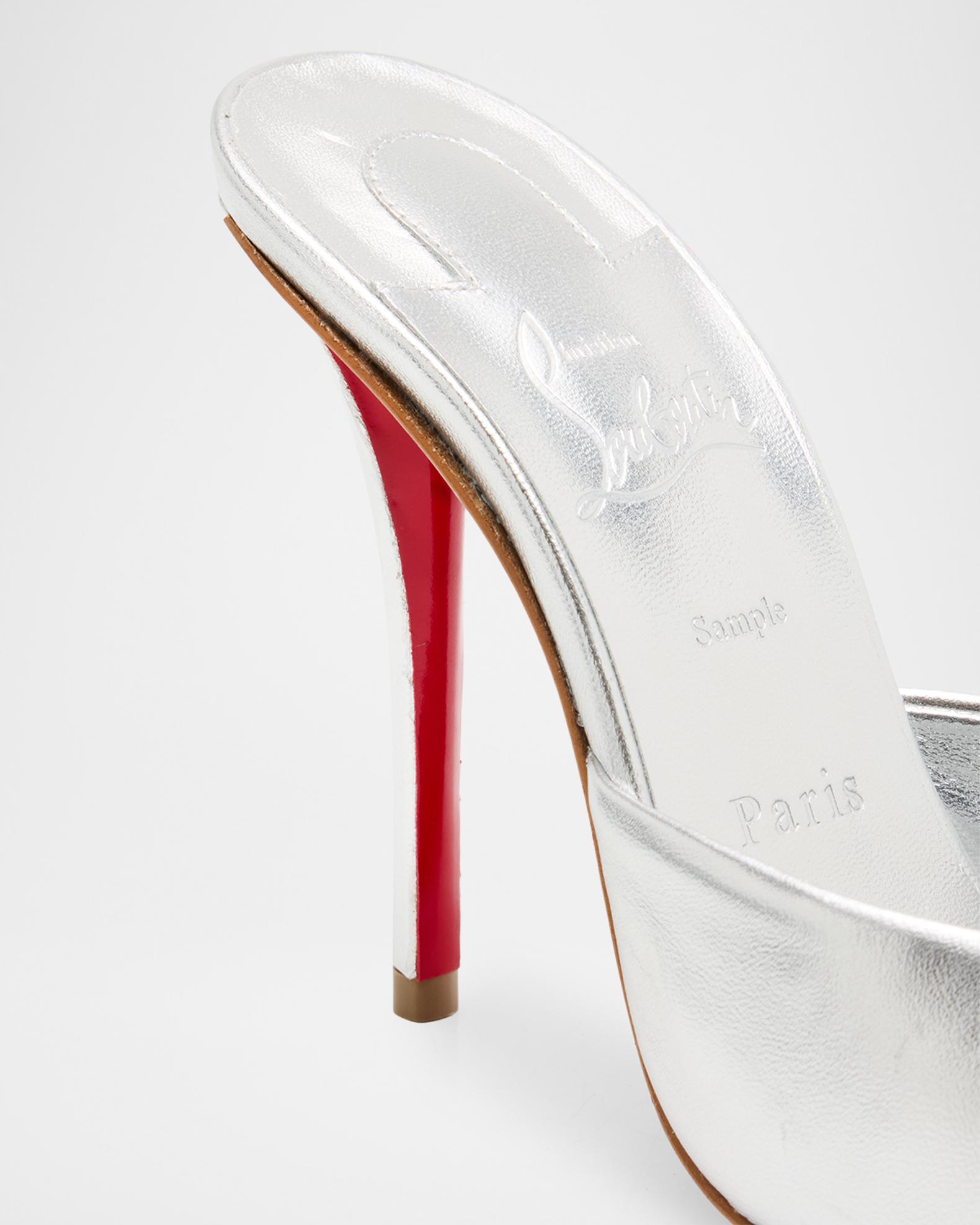 靴 MARTE Curve Line llic Sandals M Christian Louboutin 100mm Miss Z Metallic Leather Mule Sandals