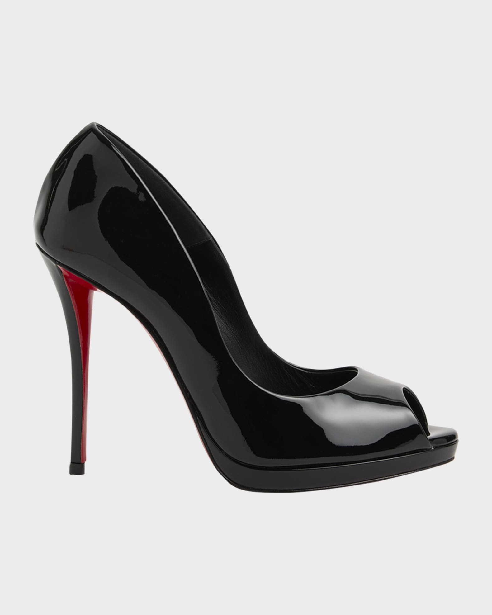 Christian Louboutin 120mm Lady Z Patent Leather Peep-Toe Pumps
