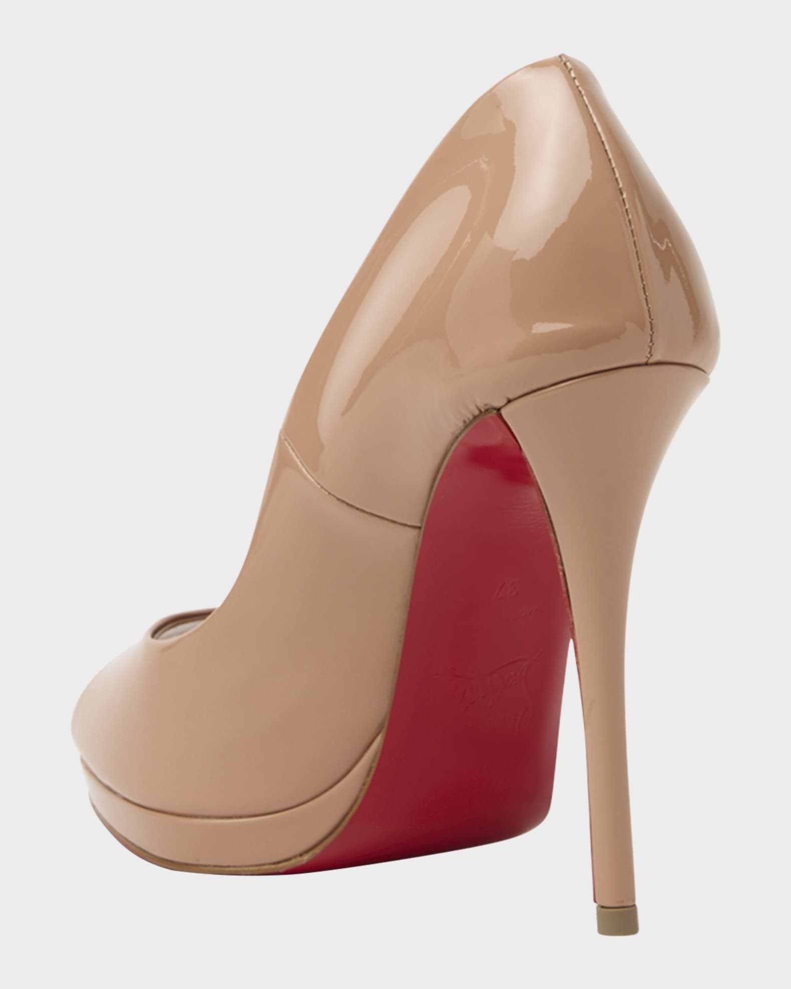 Christian Louboutin 120mm Lady Z Patent Leather Peep-Toe Pumps