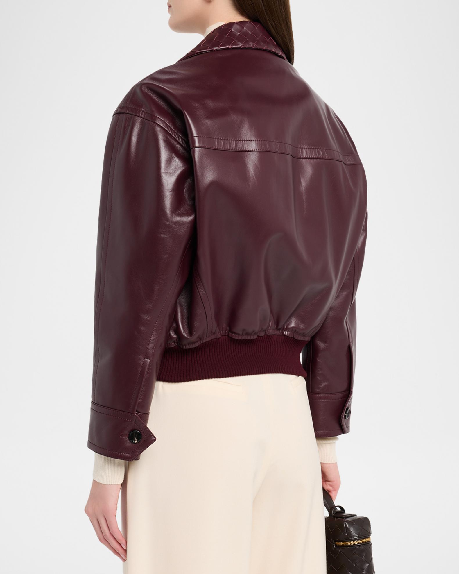Bottega Veneta Intrecciato Collar Leather Bomber Jacket | Neiman 