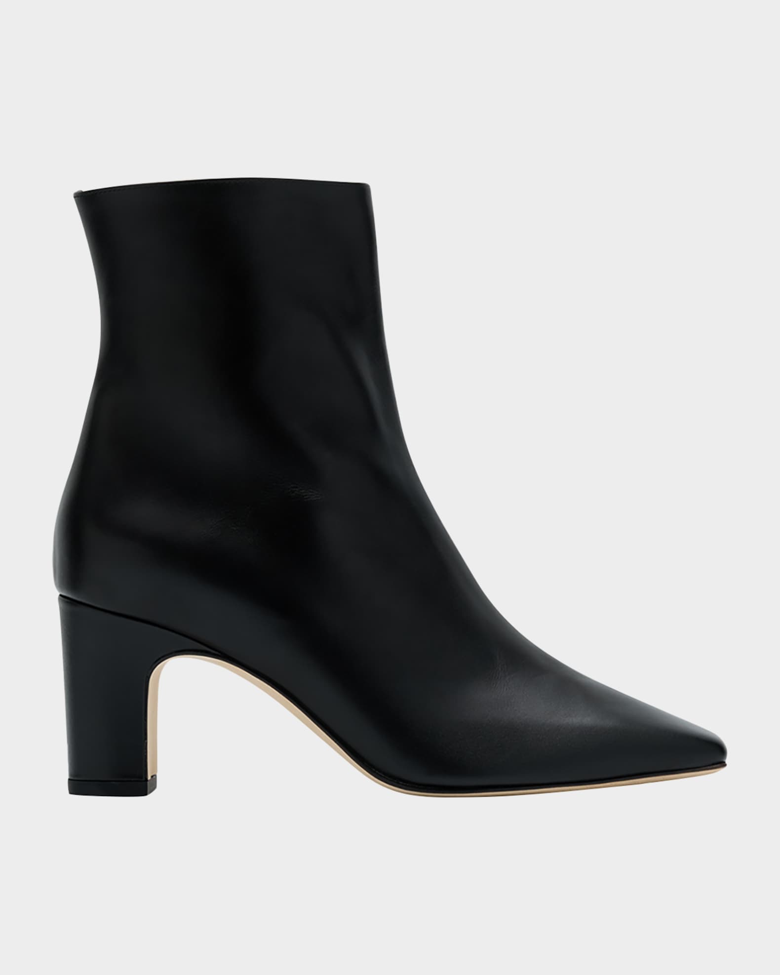 c*i様 MANOLO BLAHNIK ブラックレザーブーツ Manolo Blahnik(マノロ ブラニク) Silvaia Leather Ankle Bootsレザー