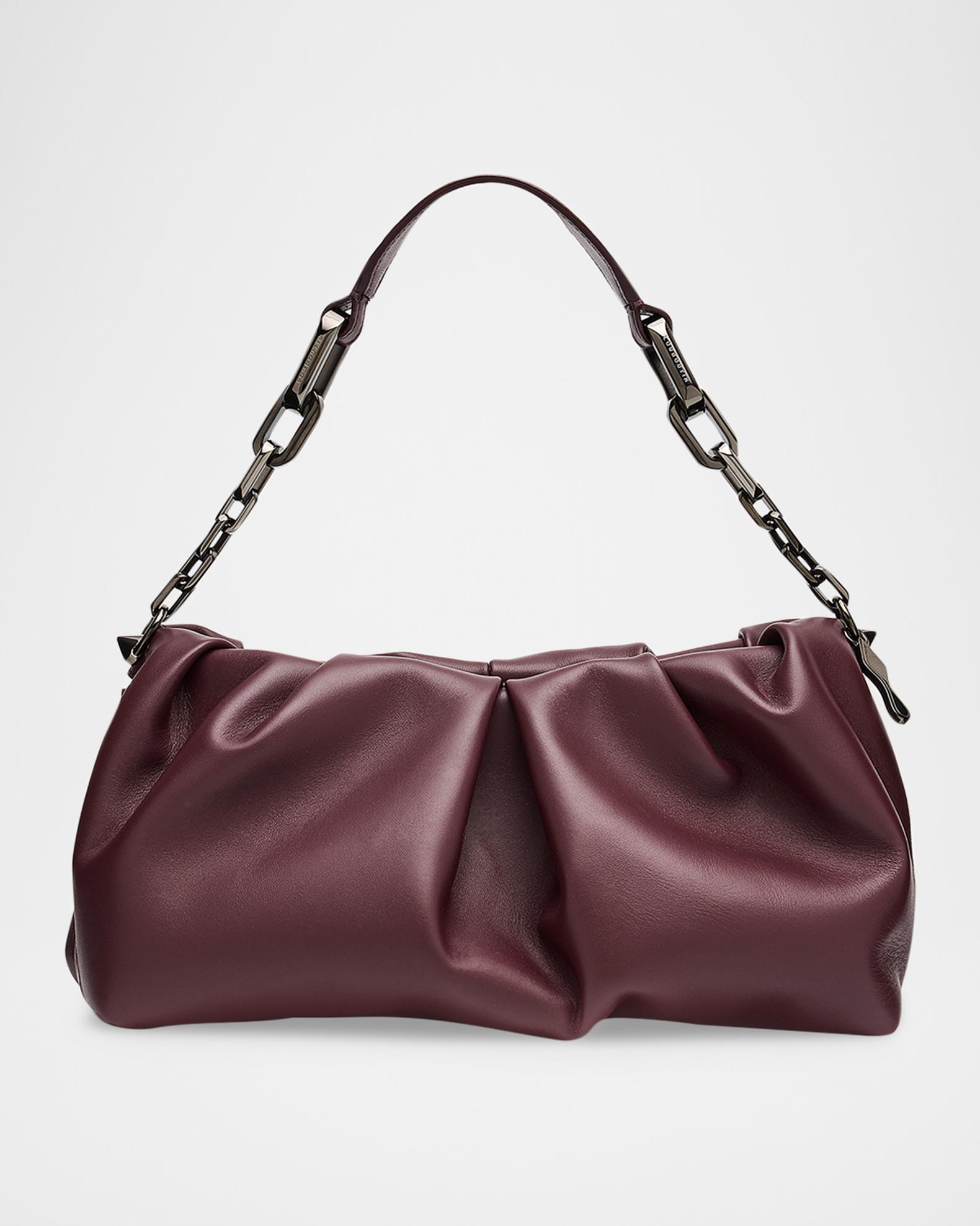 Christian Louboutin Eva Pleated Nappa Leather Shoulder Bag
