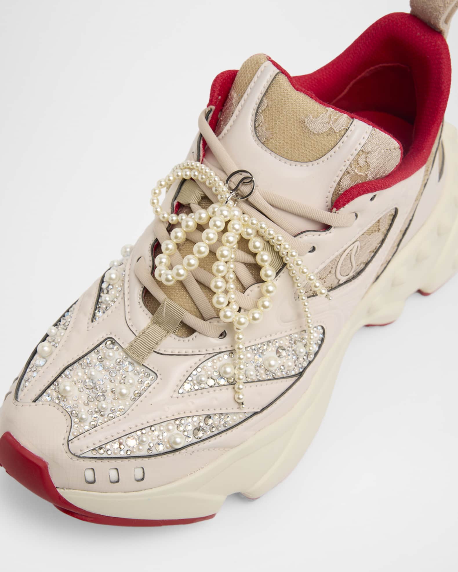 Christian Louboutin So Flo Perla Runner Sneakers | Neiman Marcus