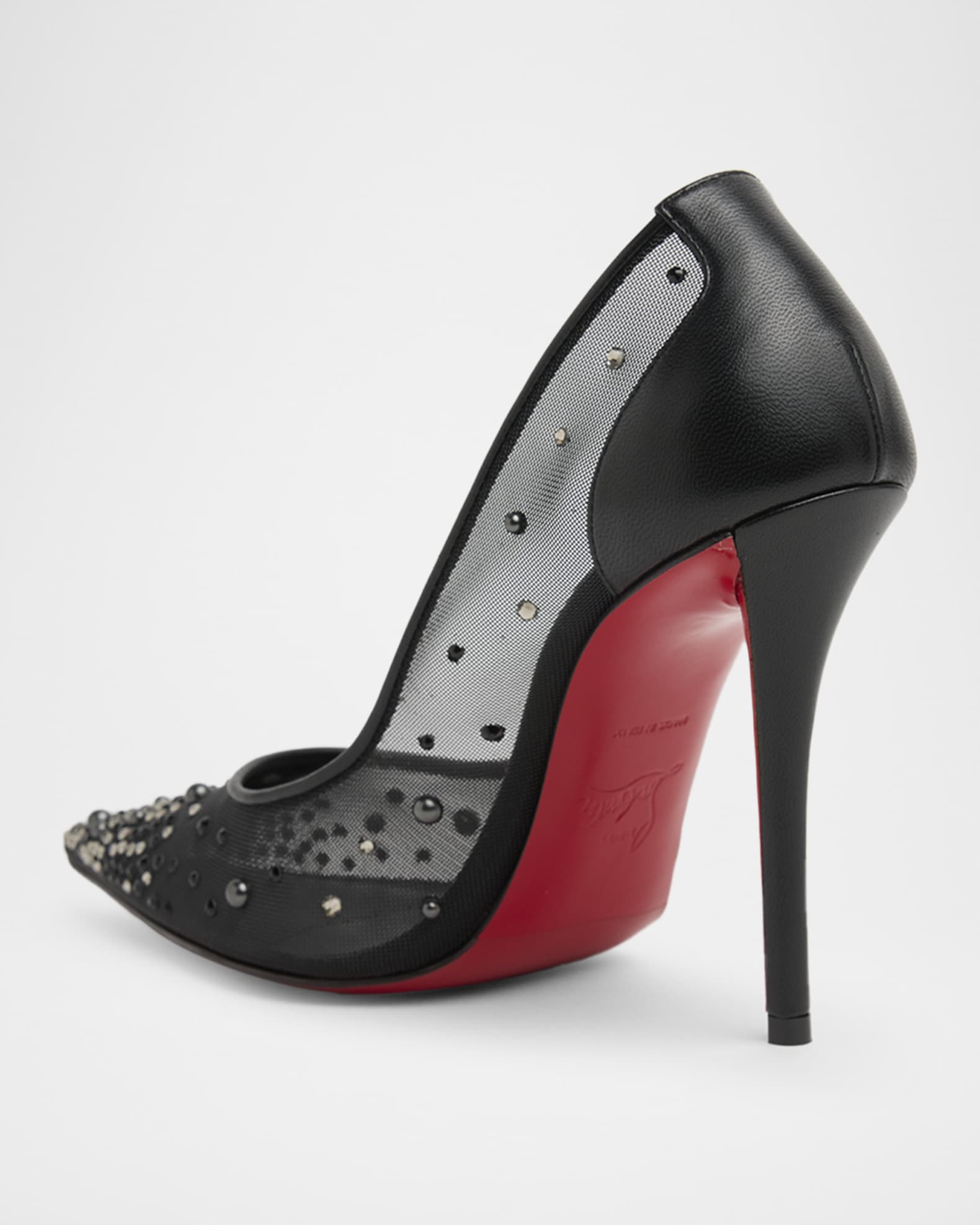 Christian Louboutin 100mm Miss Z Mesh Degrastrass Pumps | Neiman