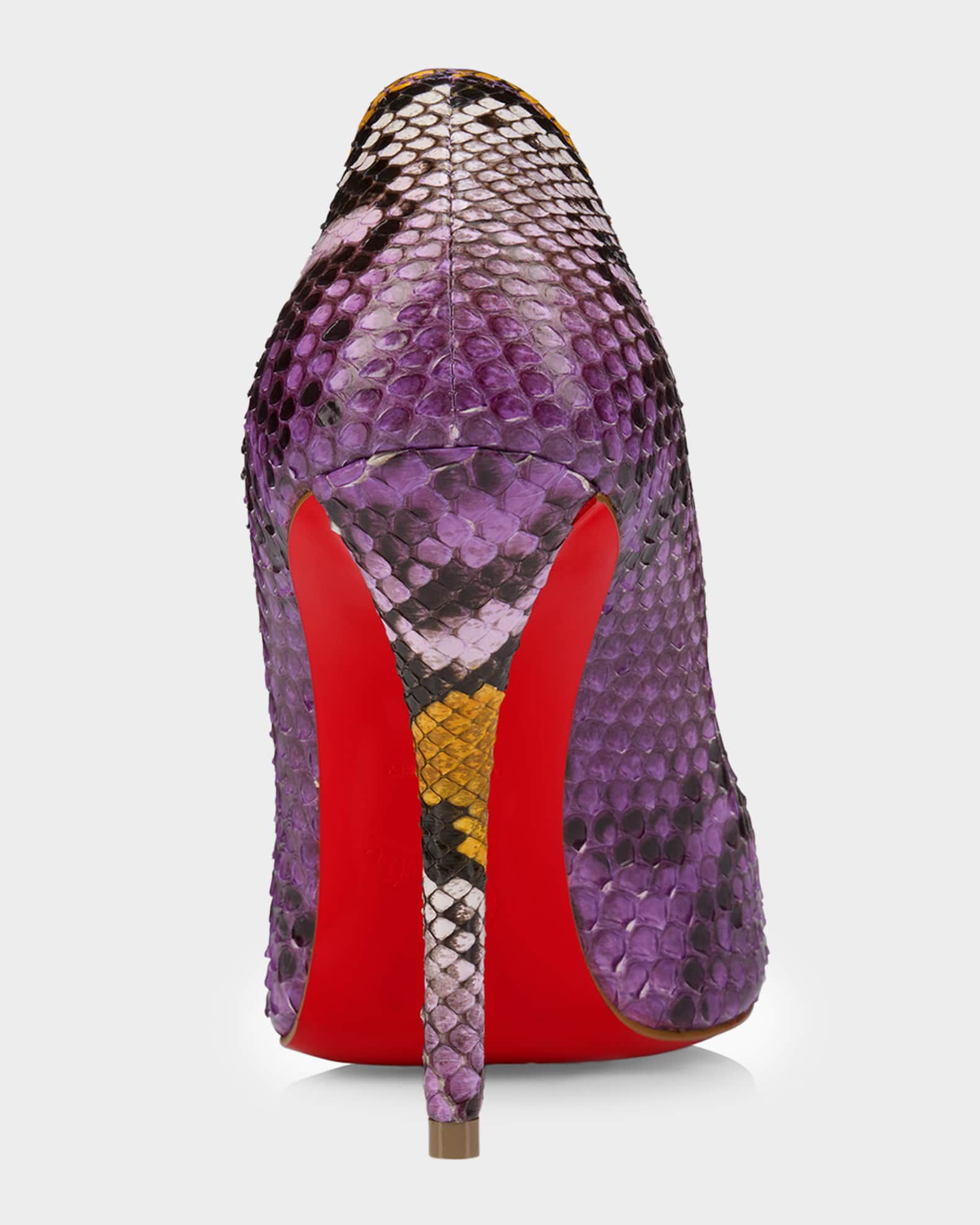 Christian Louboutin 100mm Miss Z Python Leather Pumps | Neiman Marcus