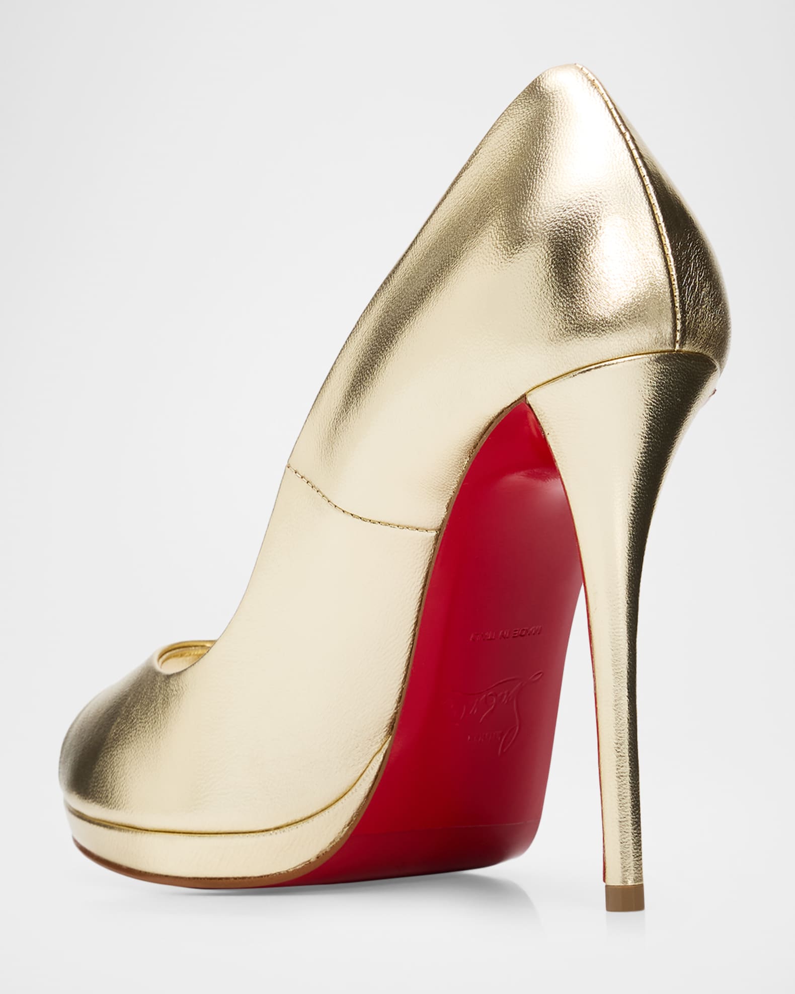 Christian Louboutin 120mm Lady Z Metallic Nappa Leather Peep-Toe