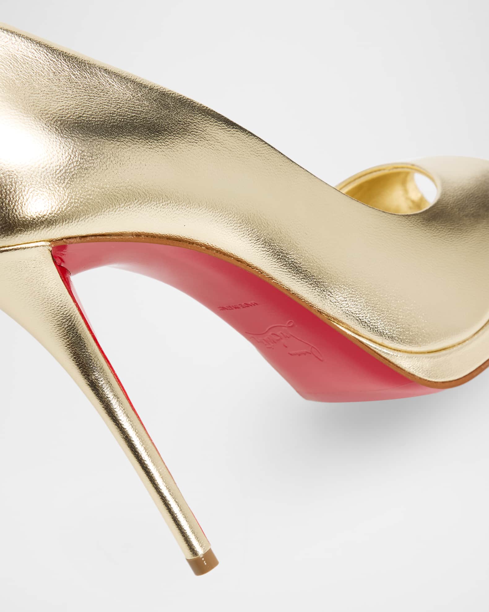 Christian Louboutin 120mm Lady Z Metallic Nappa Leather Peep-Toe