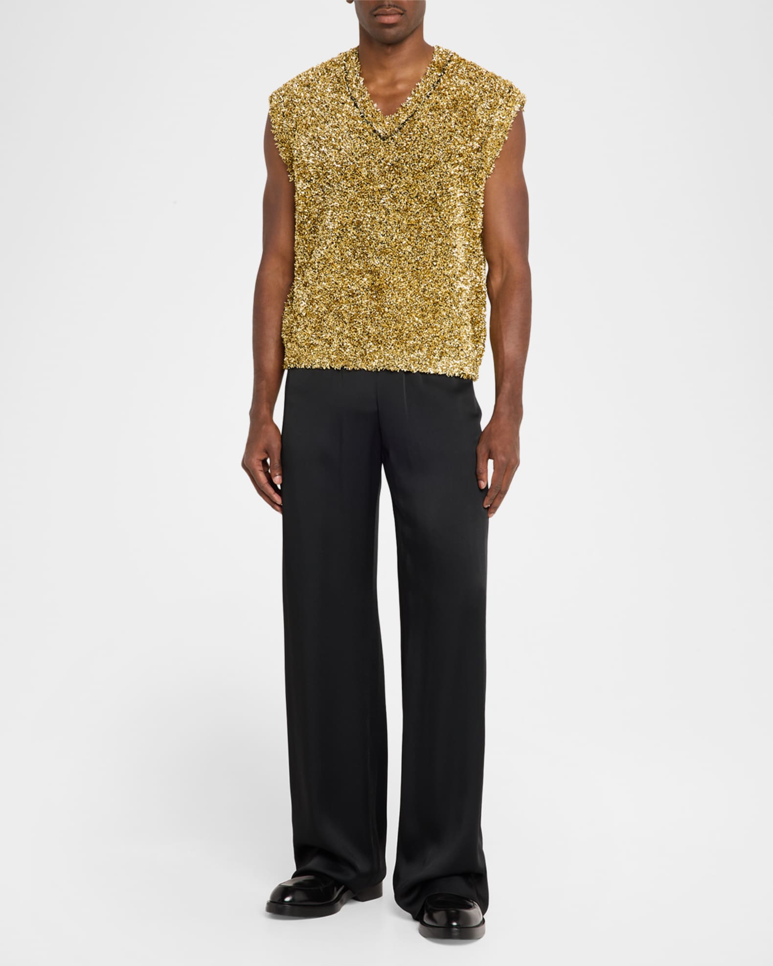 ZANKOV Men's Alain Sleeveless Metallic Sweater | Neiman Marcus